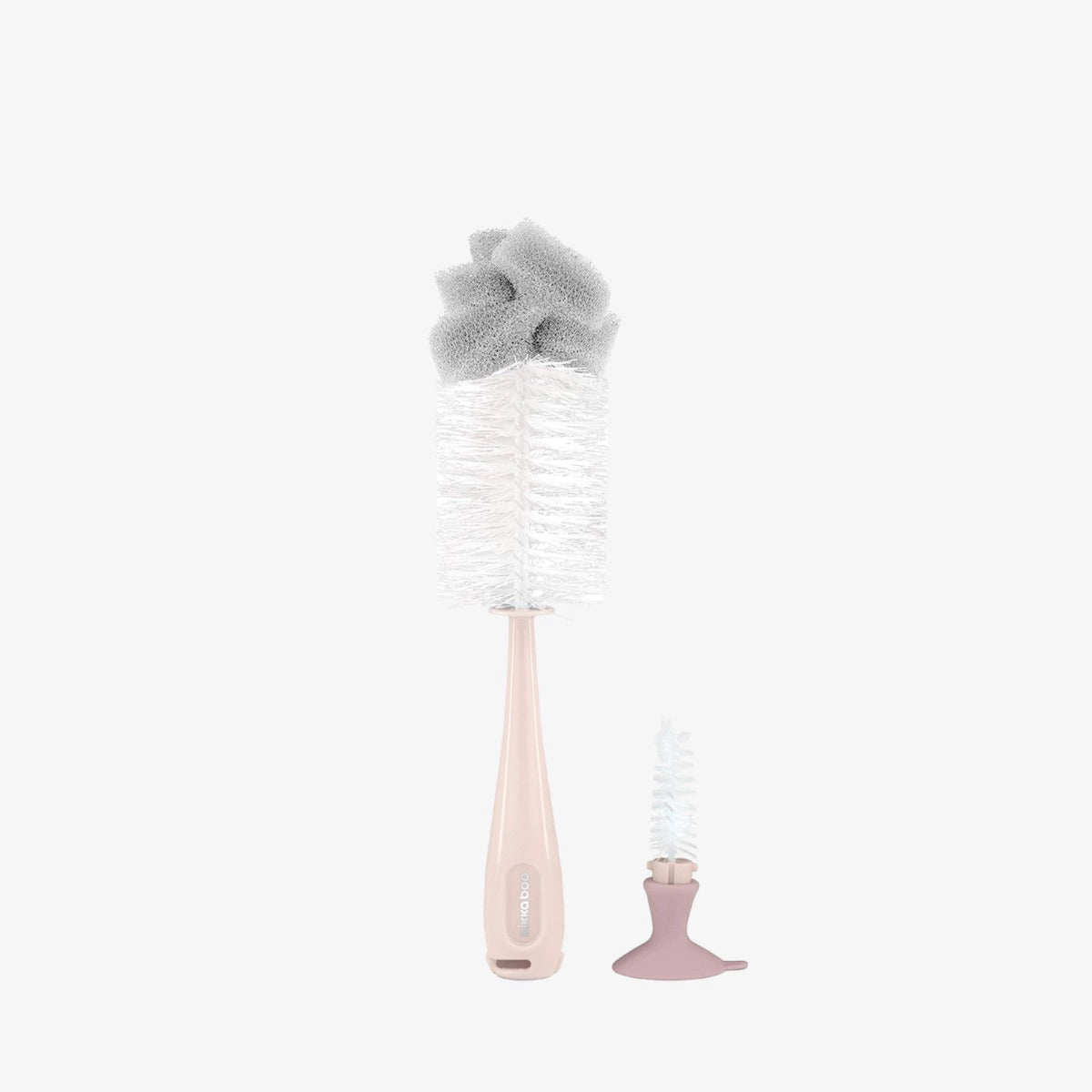 Kikkaboo 2-in-1 Baby Feeding Bottle Brush with Nipple Cleaner Pink Age- Newborn & Above