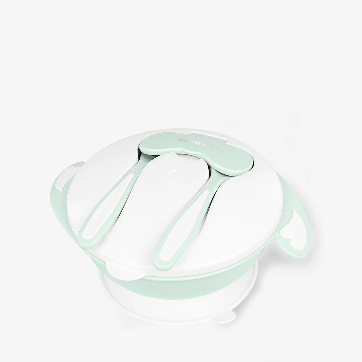Kikkaboo 4-in-1 Snack Bowl with Fork & Spoon  Mint Age- 6 Months & Above