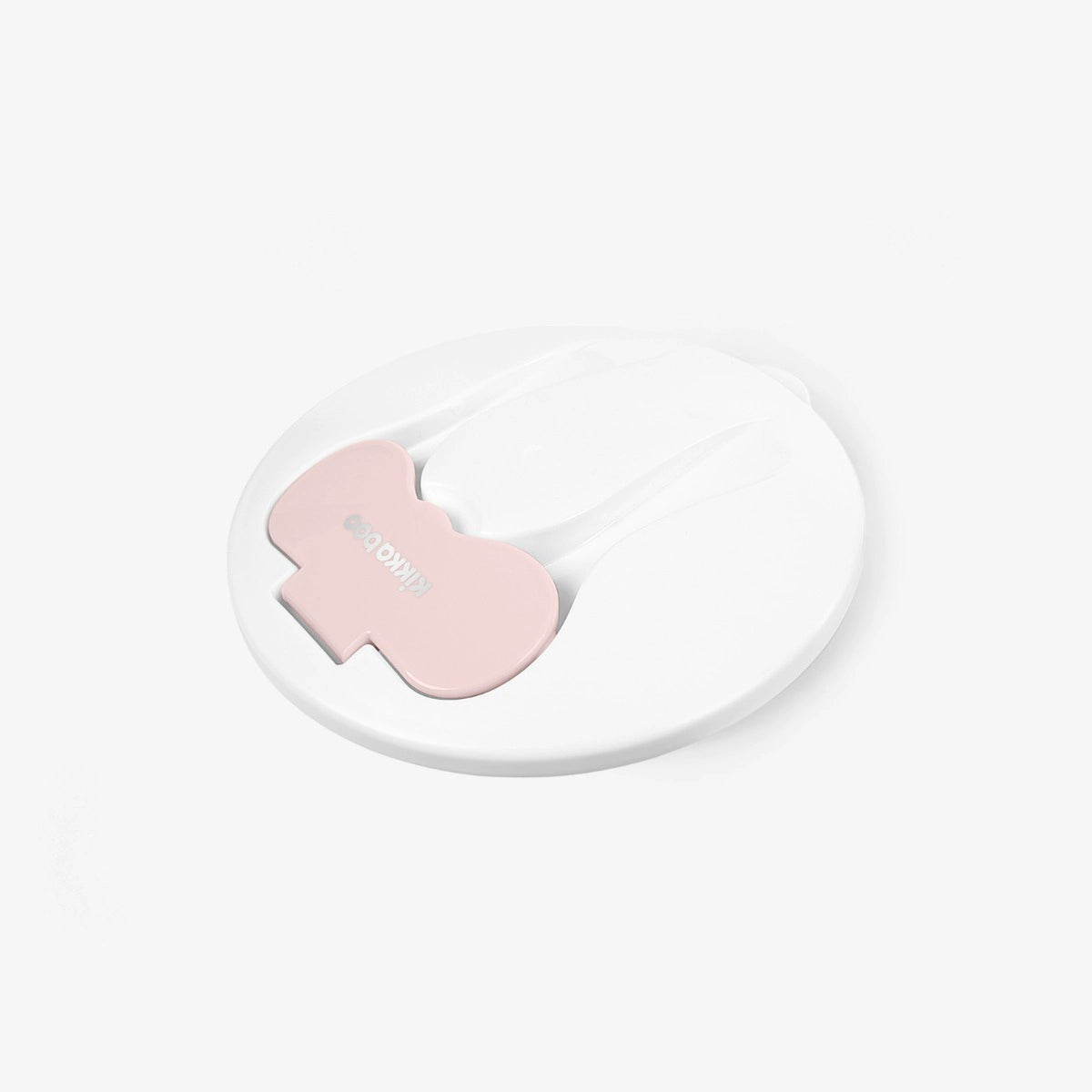 Kikkaboo 4-in-1 Snack Bowl with Fork & Spoon Pink/White Age- 6 Months & Above