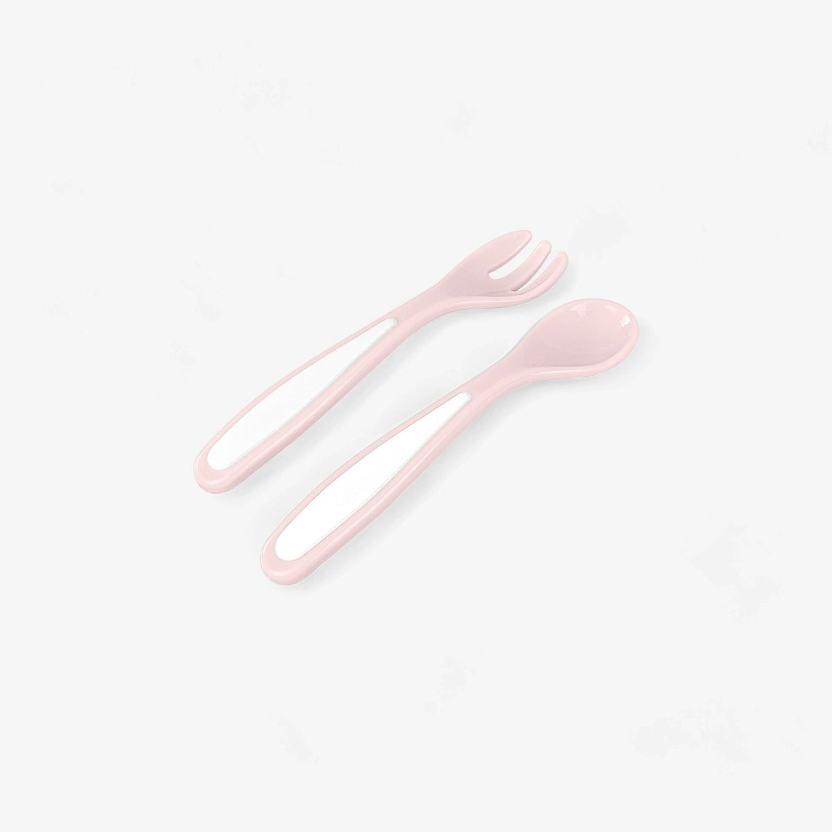 Kikkaboo 4-in-1 Snack Bowl with Fork & Spoon Pink/White Age- 6 Months & Above