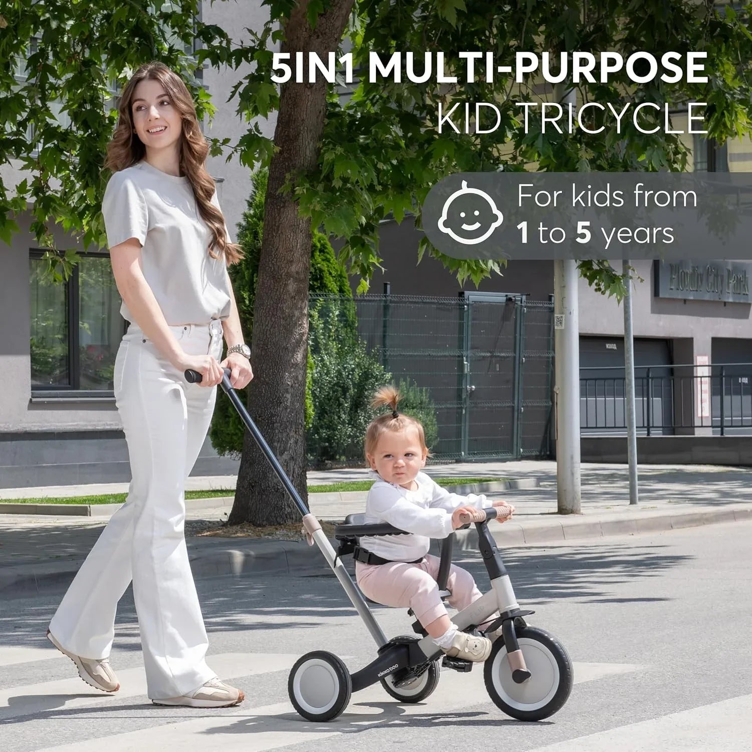 Kikkaboo 5-in-1 Flip Kids Tricycle Army Green Age- 12 Months to 5 Years