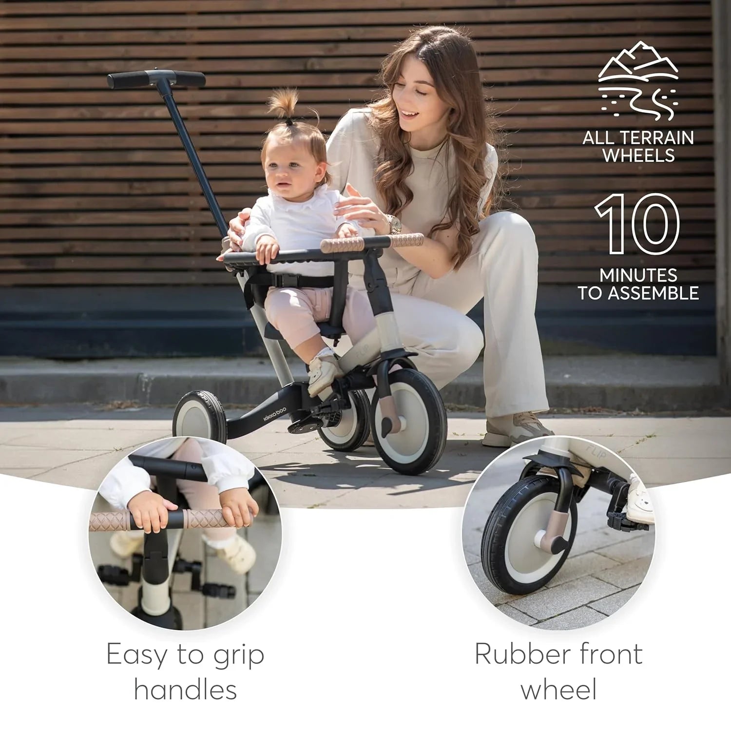 Kikkaboo 5-in-1 Flip Kids Tricycle Army Green Age- 12 Months to 5 Years