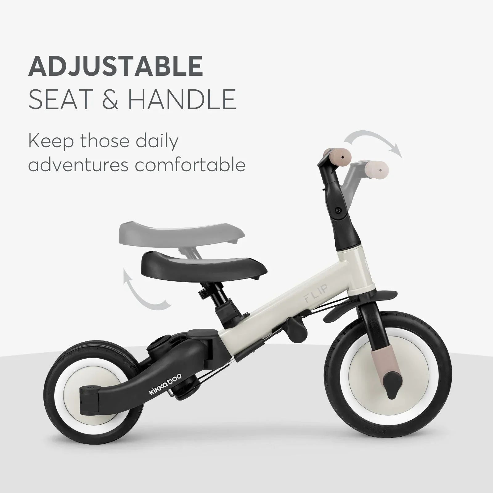 Kikkaboo 5-in-1 Flip Kids Tricycle Beige Age- 12 Months to 5 Years