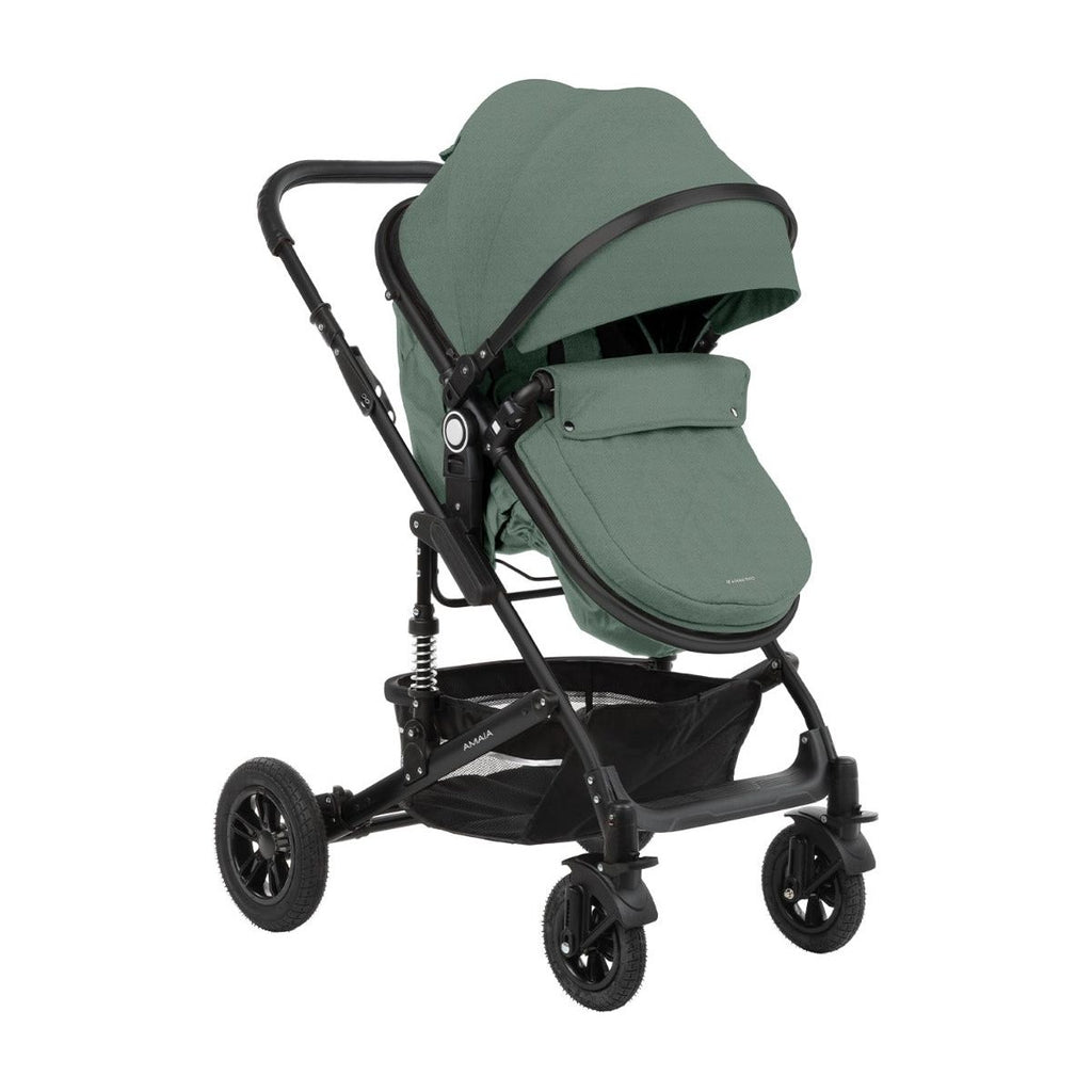 Kikkaboo Amaia 3-In-1 Travel System Stroller with Transferable Seat 2024 Mint Green Age-Newborn & Above (Holds upto 22 Kg)