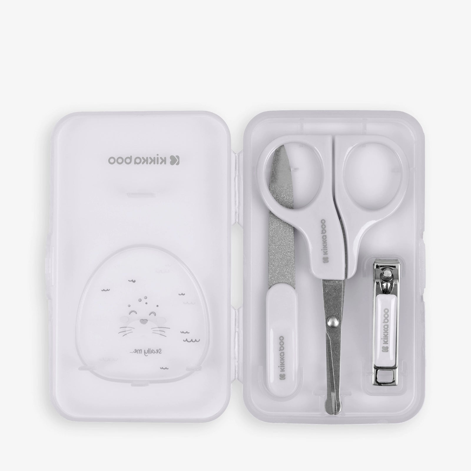 Kikkaboo Baby Manicure Set  of 3 Sally Me  Grey  Age- Newborn & Above