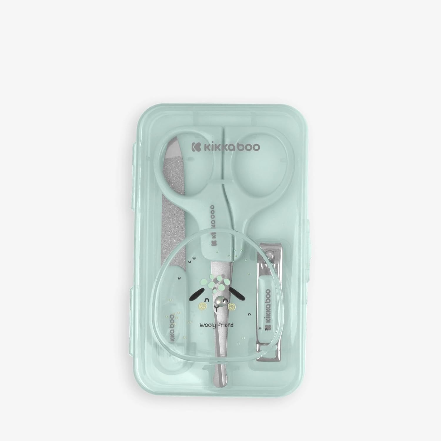 Kikkaboo Baby Manicure Set  of 3 Sleepy Sheep Mint Green Age- Newborn & Above