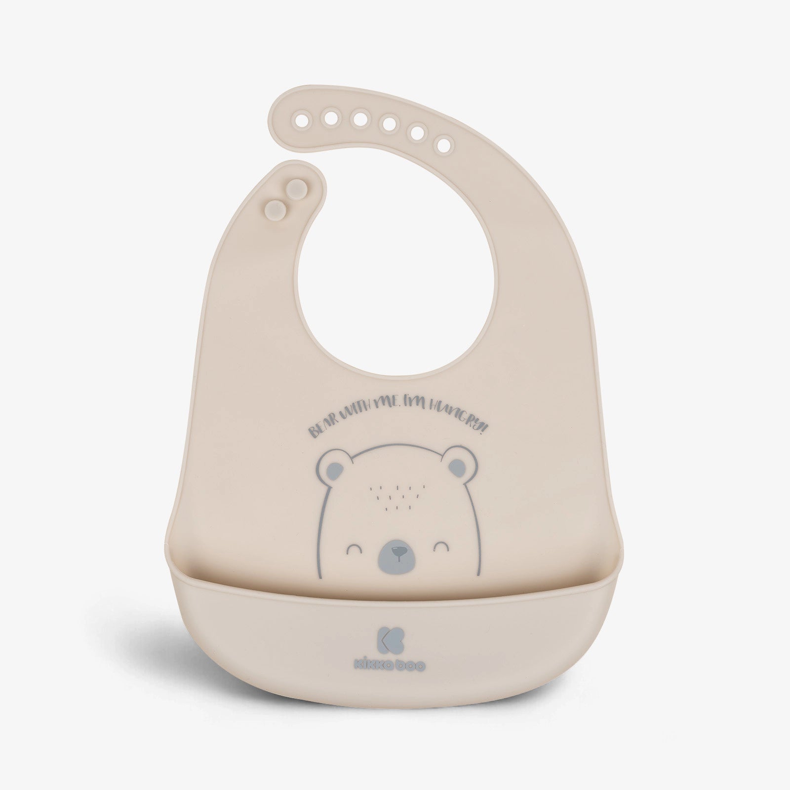 Kikkaboo Bear With Me Silicone Bib  Pink   Age- 4 Months & Above