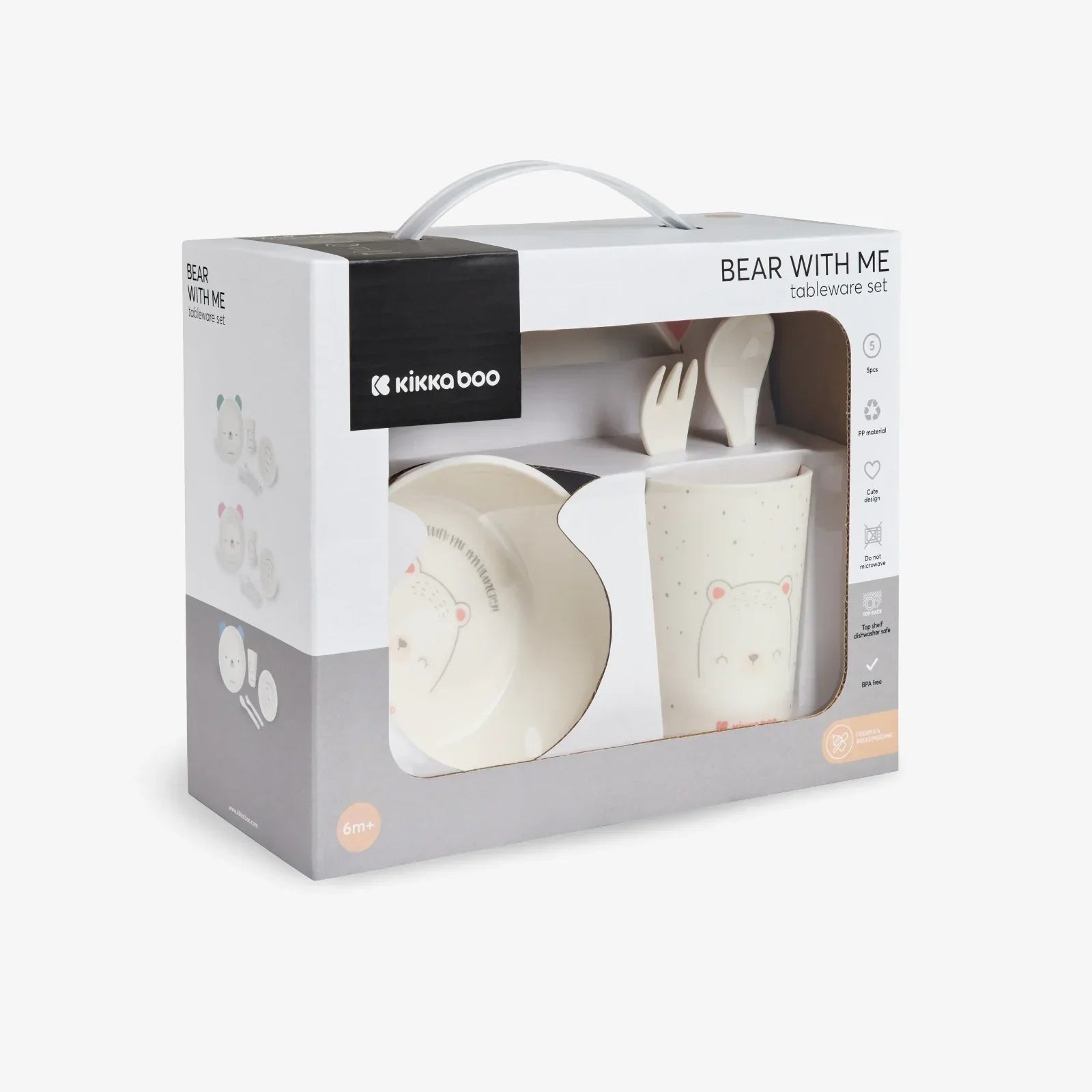 Kikkaboo Bear With Me Tableware PP  Feeding Set of 5 Pink Age- 6 Months & Above