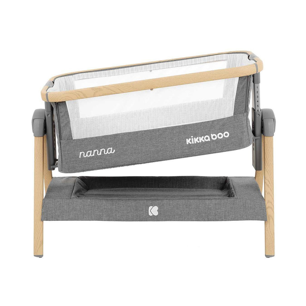 Kikkaboo Bedside Crib Nanna with 7-Positions & Height Adjustment Dark Grey Age-Newborn to 6 Months