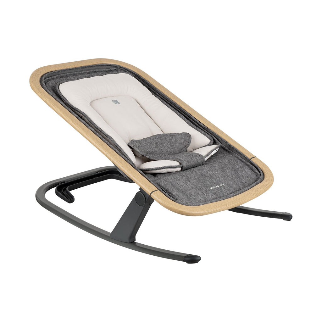 Kikkaboo Calmo 2-in-1 Manual Baby Relax Baby Bouncer Grey Age-Newborn upto 6 Months (Holds upto 9 Kg)