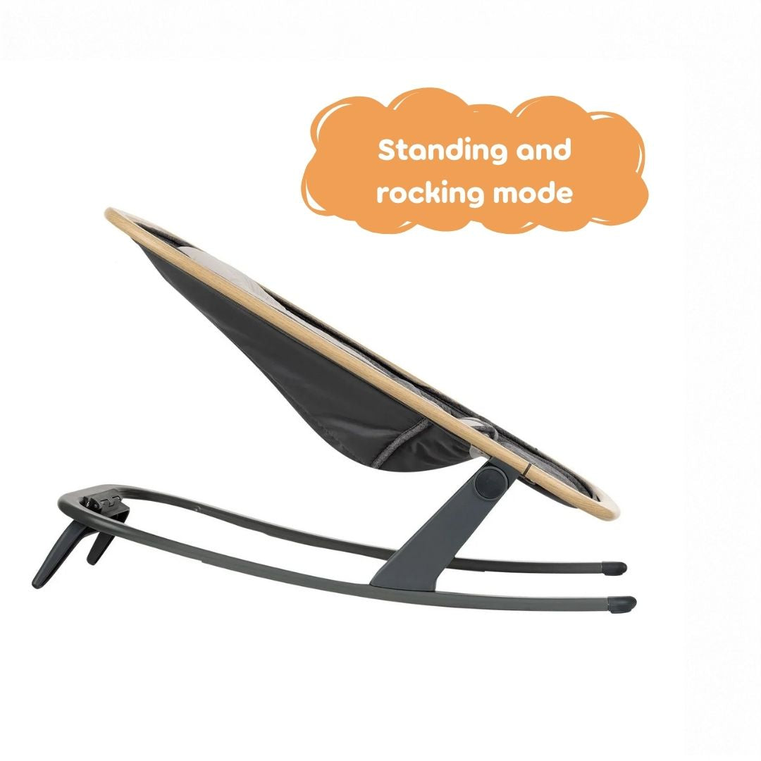 Kikkaboo Calmo 2-in-1 Manual Baby Relax Baby Bouncer Grey Age-Newborn upto 6 Months (Holds upto 9 Kg)