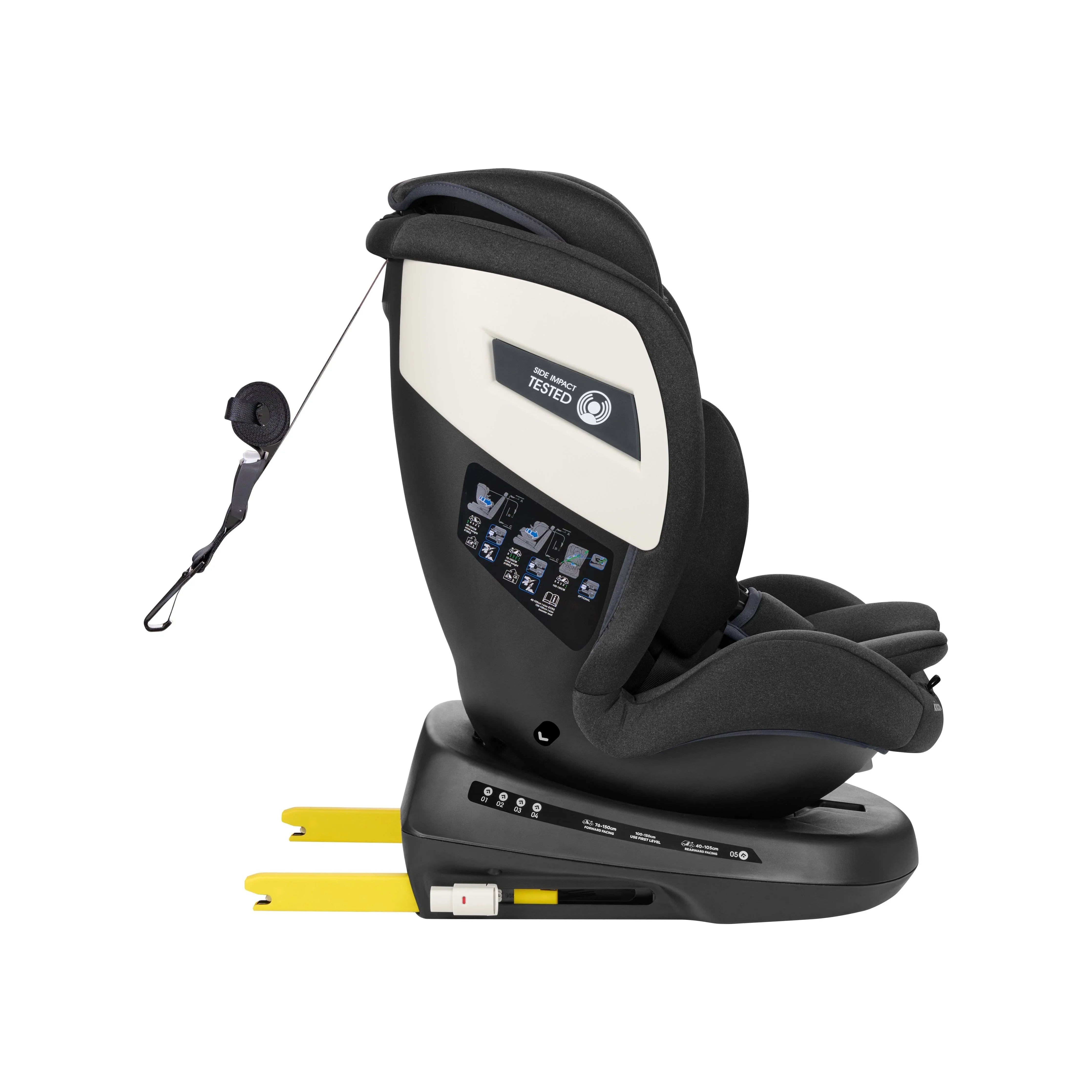 Kikkaboo Car Seat 0-1-2-3 (0-36 Kg) Shift Isofix Black Age- Newborn & Above