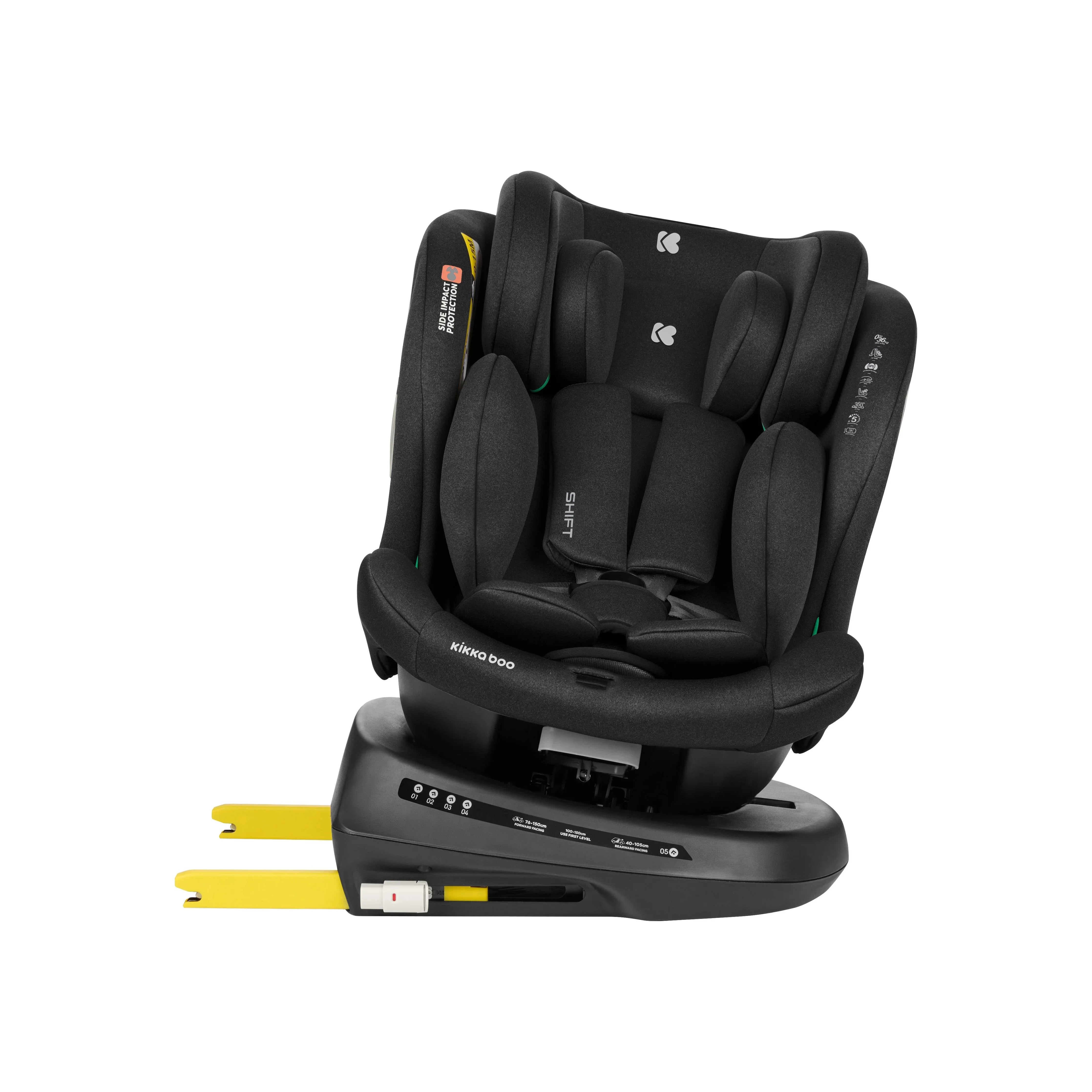 Kikkaboo Car Seat 0-1-2-3 (0-36 Kg) Shift Isofix Black Age- Newborn & Above