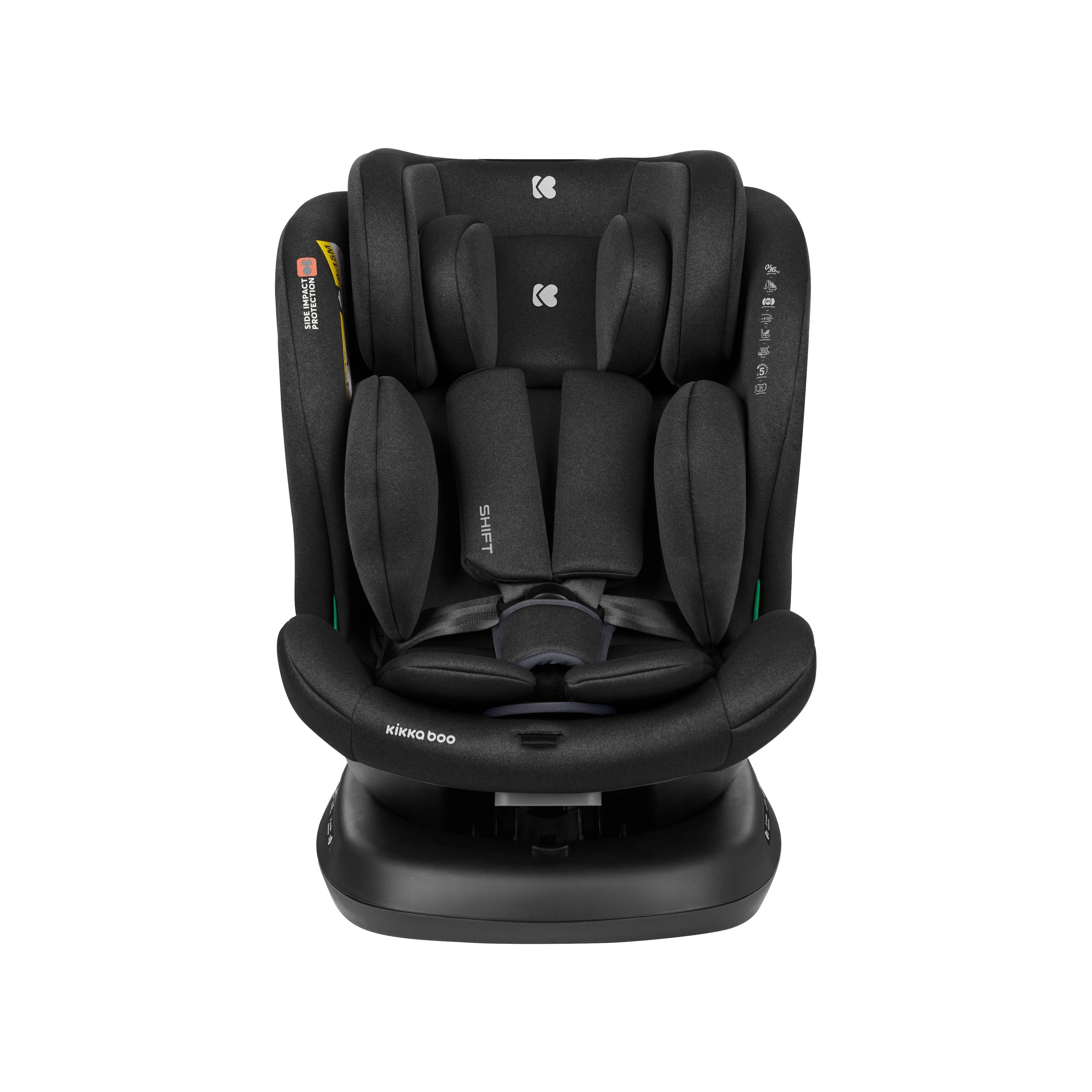 Kikkaboo Car Seat 0-1-2-3 (0-36 Kg) Shift Isofix Black Age- Newborn & Above