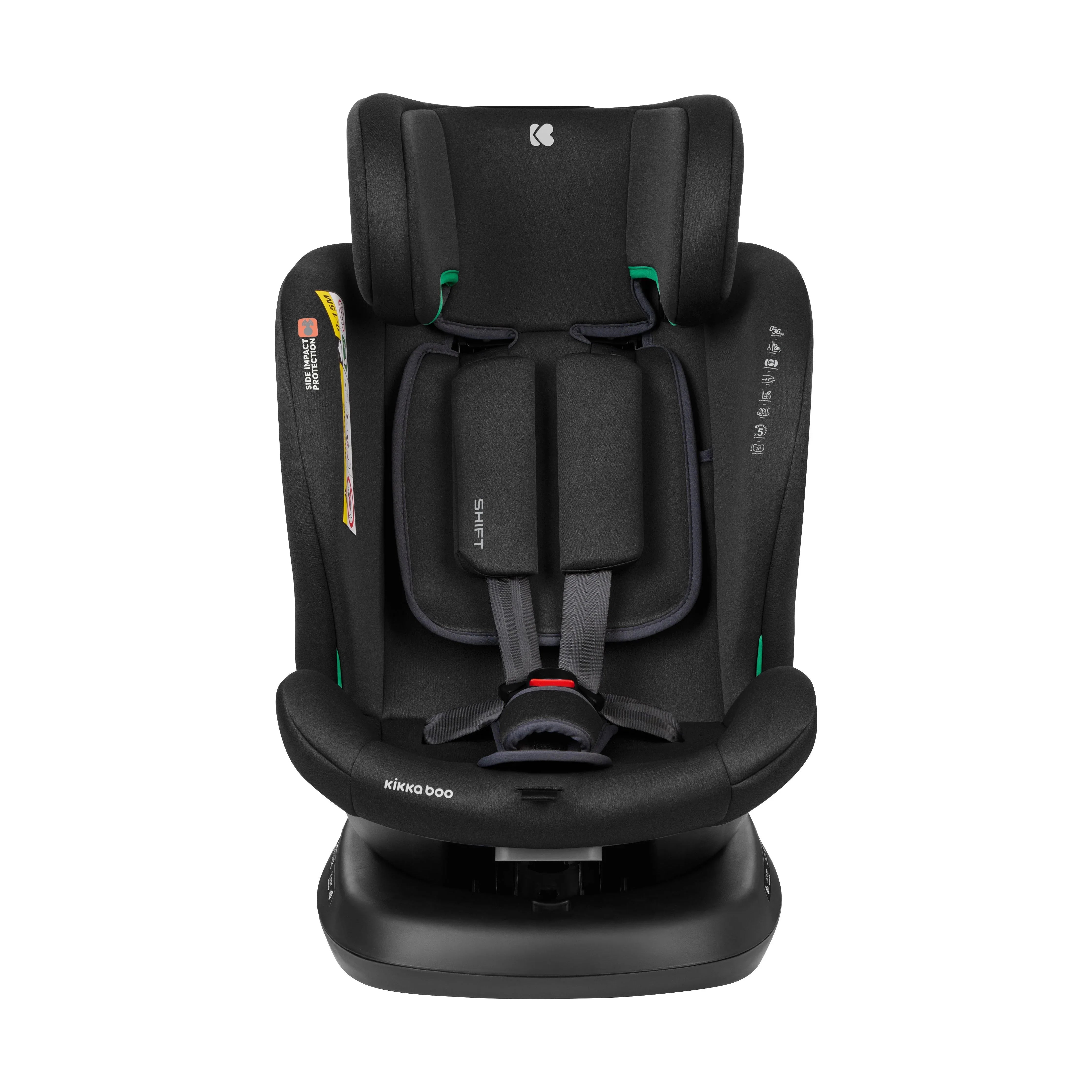 Kikkaboo Car Seat 0-1-2-3 (0-36 Kg) Shift Isofix Black Age- Newborn & Above