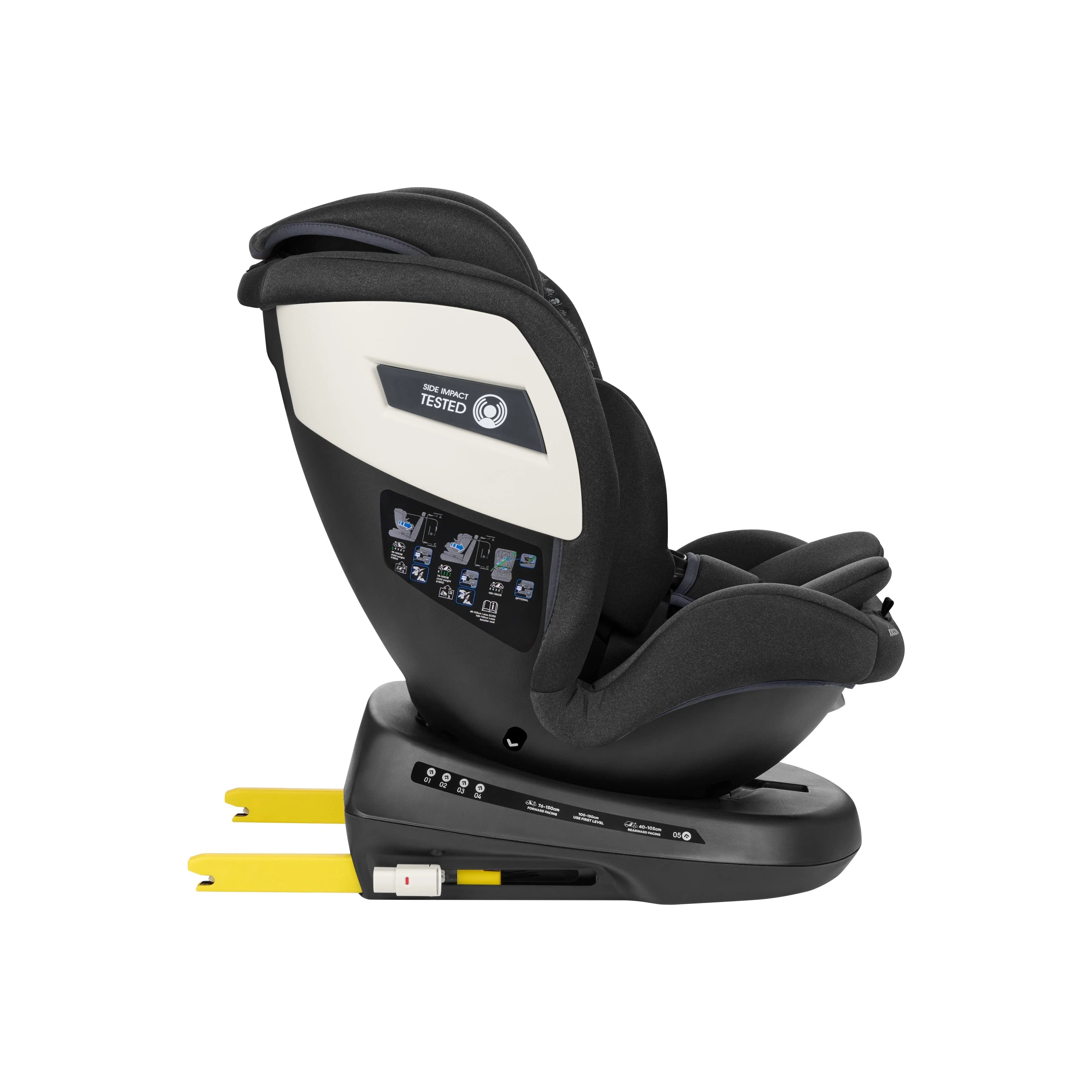 Kikkaboo Car Seat 0-1-2-3 (0-36 Kg) Shift Isofix Black Age- Newborn & Above