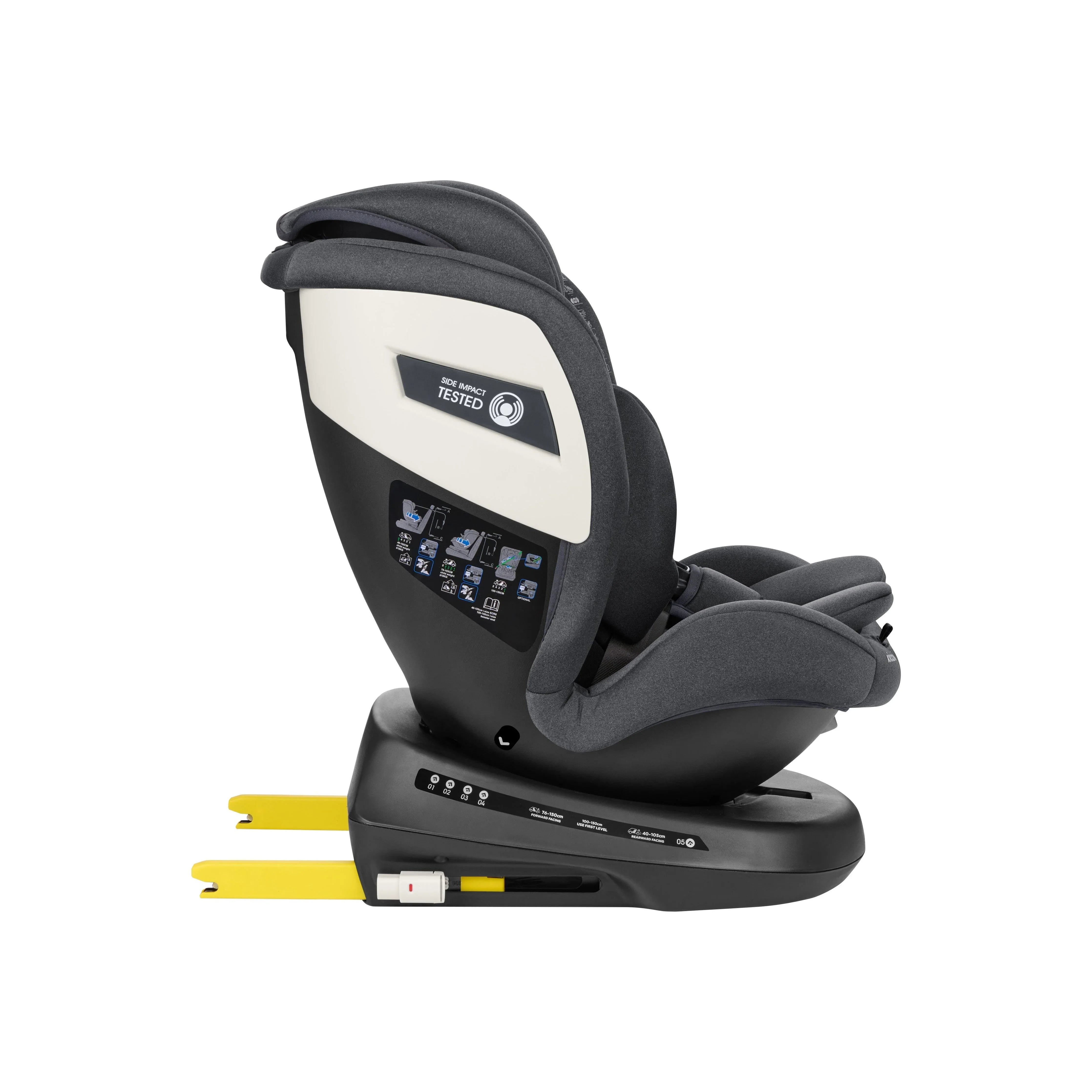 Kikkaboo Car Seat 0-1-2-3 (0-36 Kg) Shift Isofix Dark Grey Age- Newborn & Above