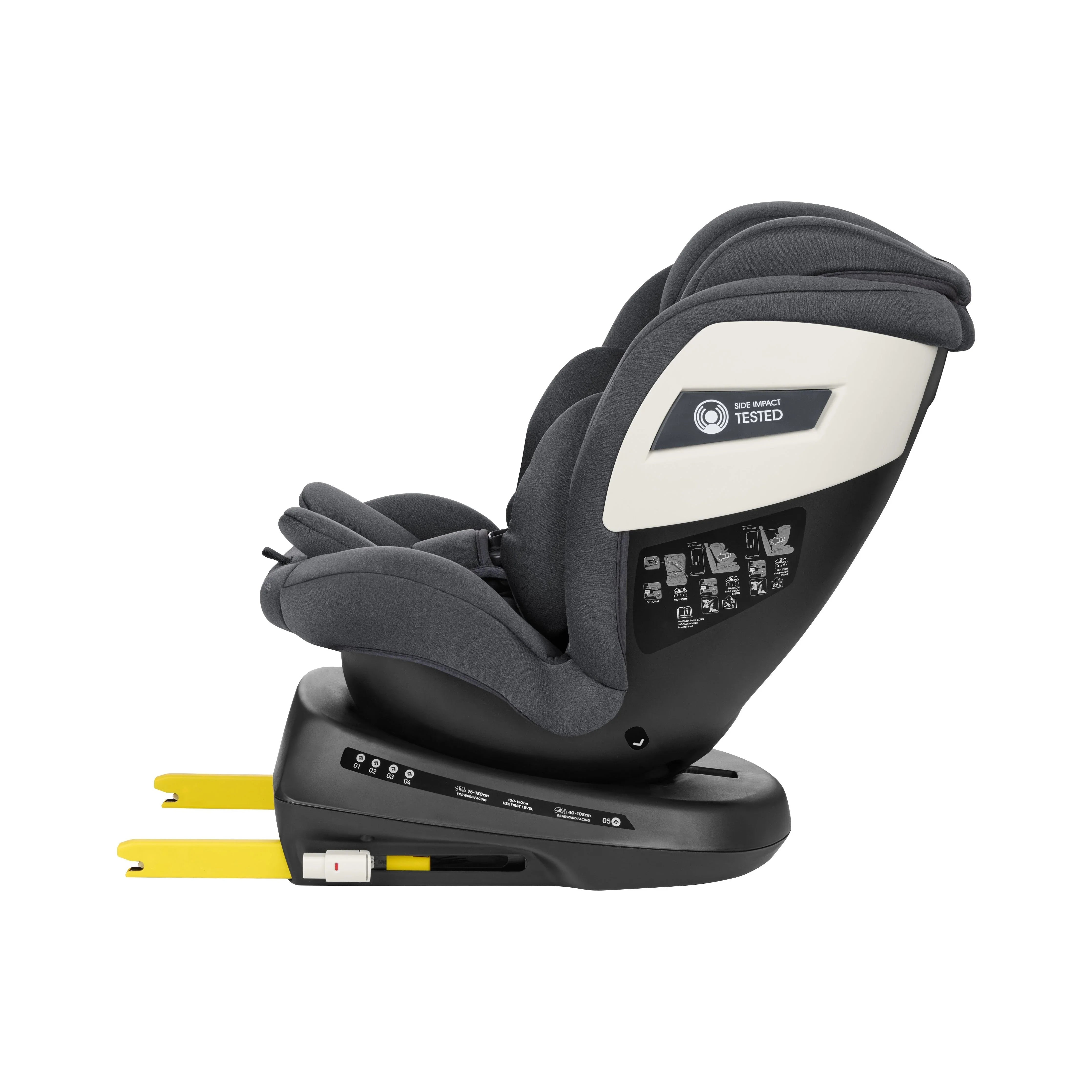 Kikkaboo Car Seat 0-1-2-3 (0-36 Kg) Shift Isofix Dark Grey Age- Newborn & Above