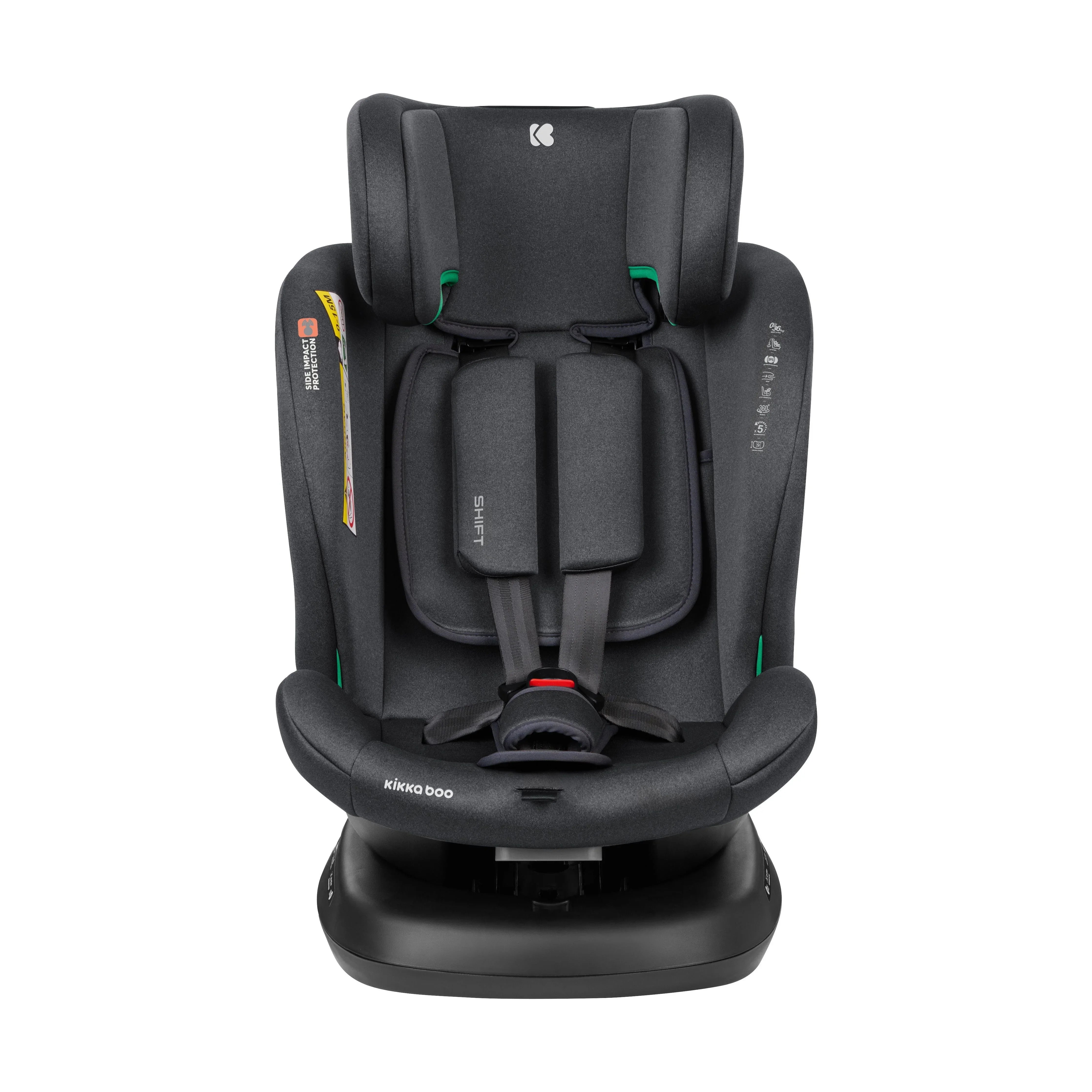 Kikkaboo Car Seat 0-1-2-3 (0-36 Kg) Shift Isofix Dark Grey Age- Newborn & Above