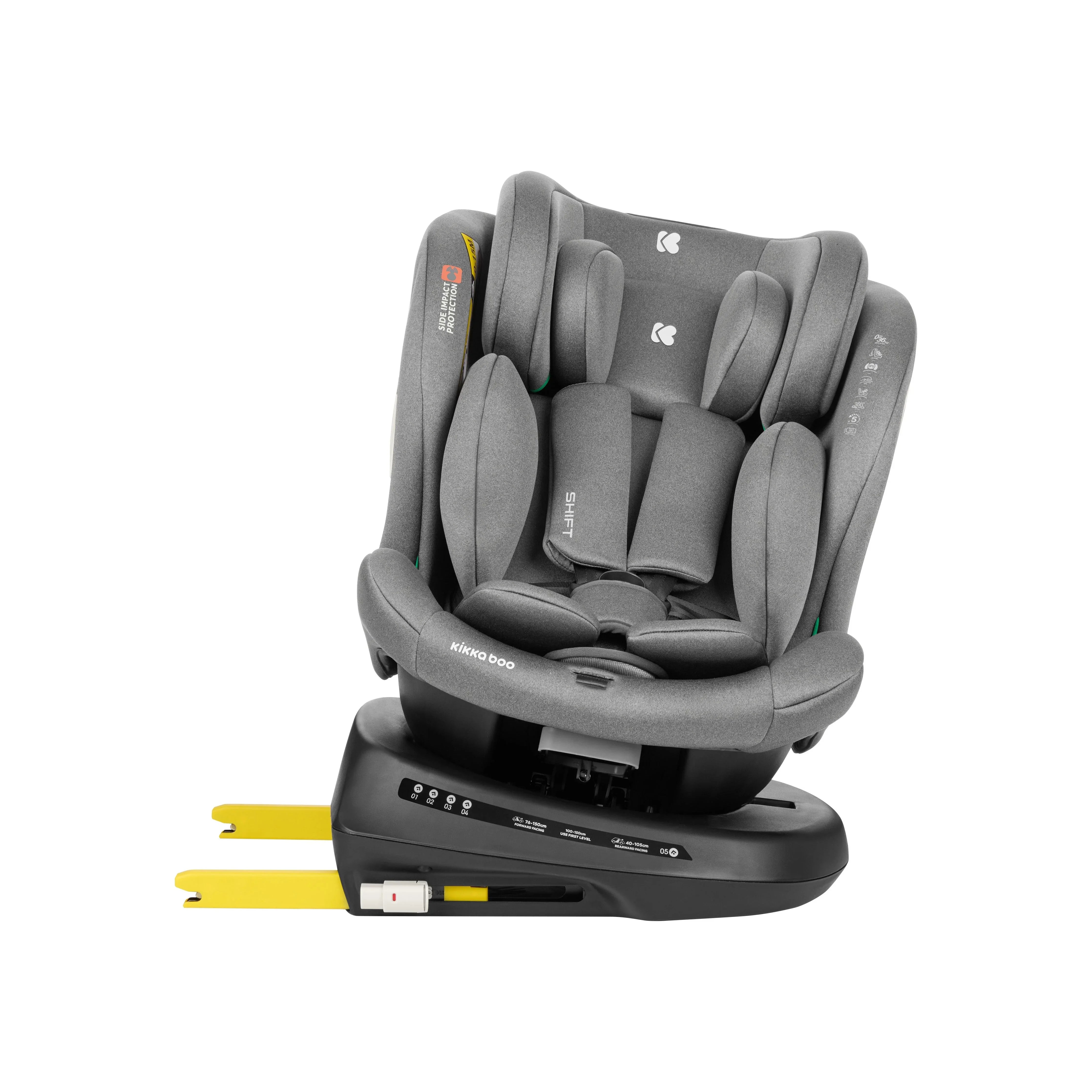 Kikkaboo Car Seat 0-1-2-3 (0-36 Kg) Shift Isofix Light Grey Age- Newborn & Above