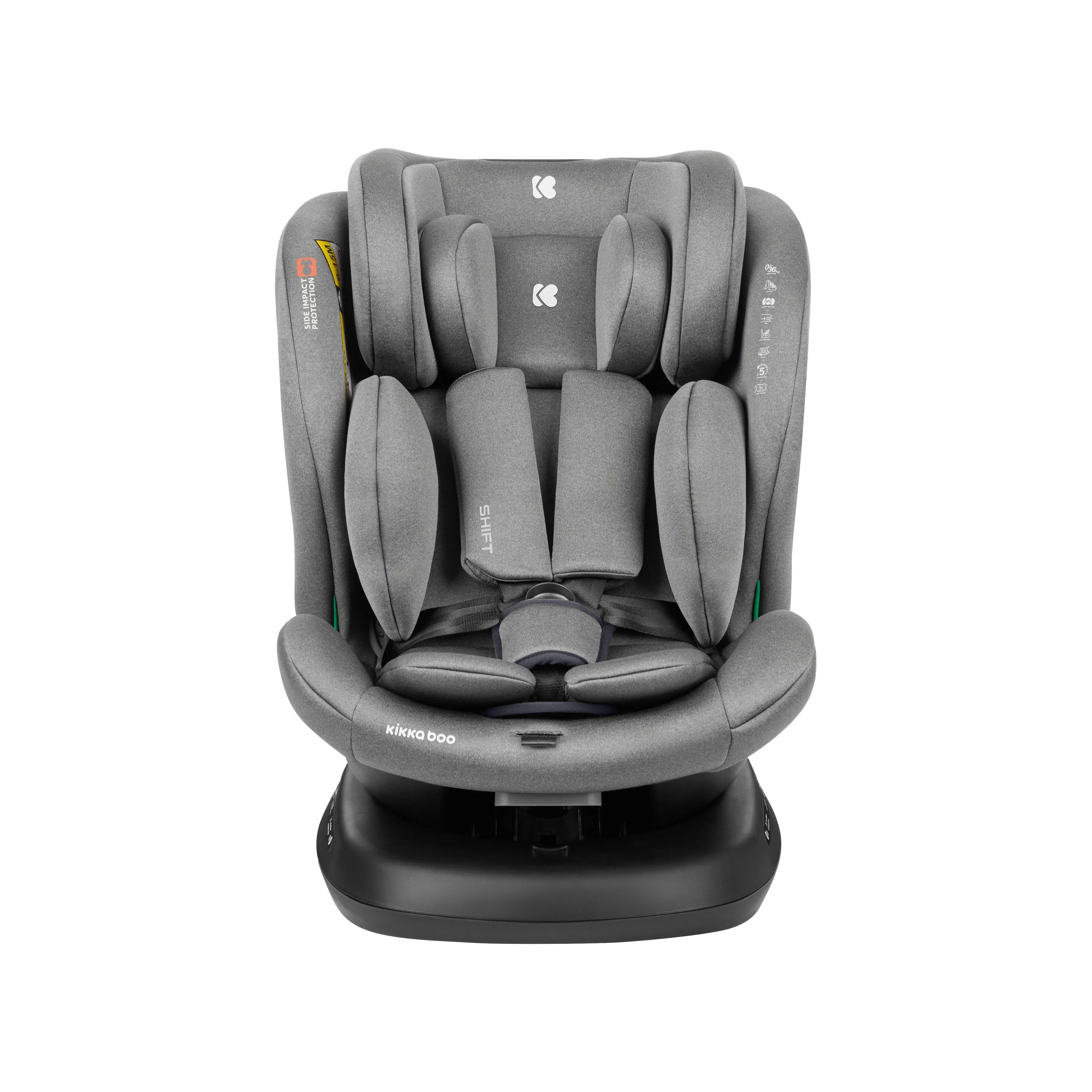 Kikkaboo Car Seat 0-1-2-3 (0-36 Kg) Shift Isofix Light Grey Age- Newborn & Above