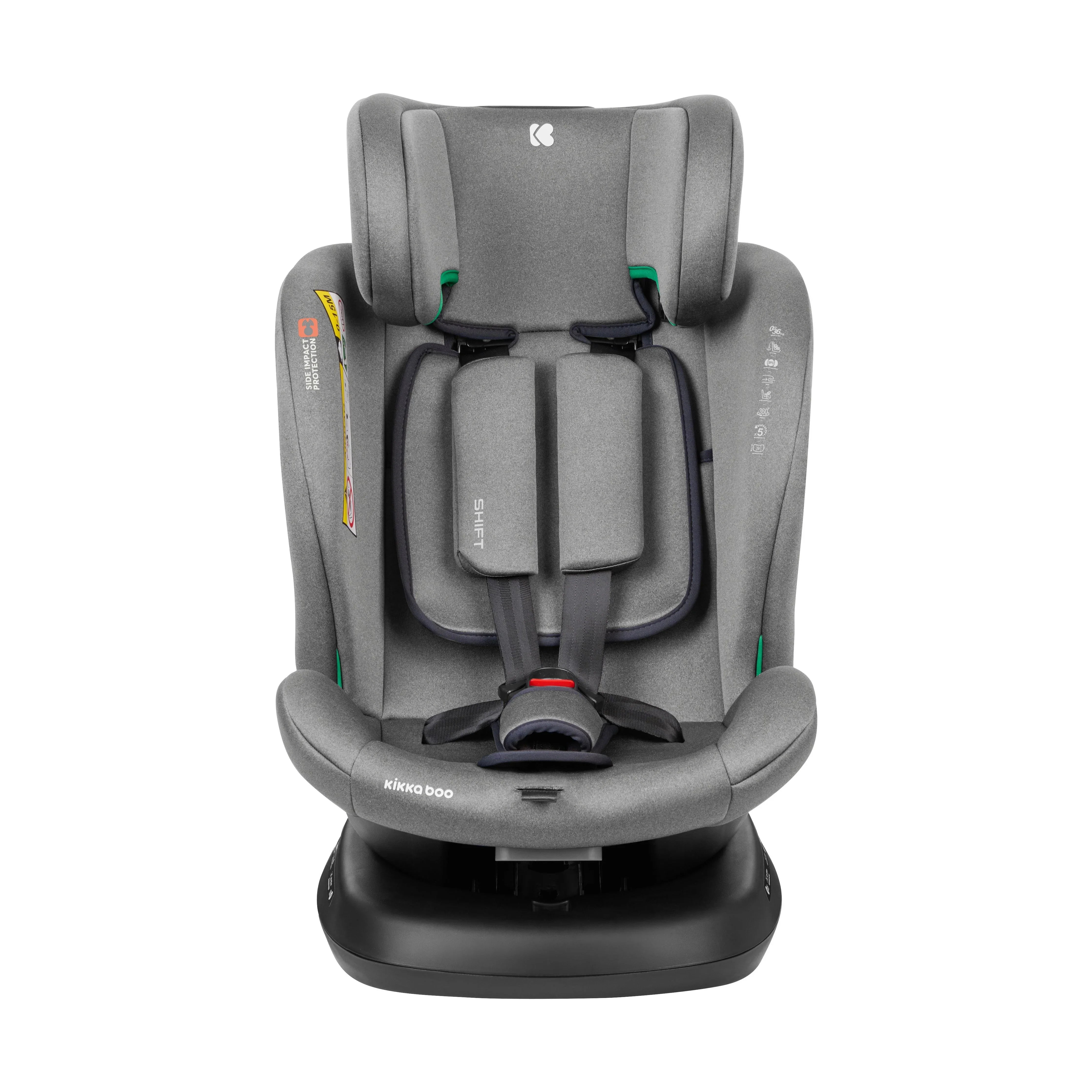 Kikkaboo Car Seat 0-1-2-3 (0-36 Kg) Shift Isofix Light Grey Age- Newborn & Above