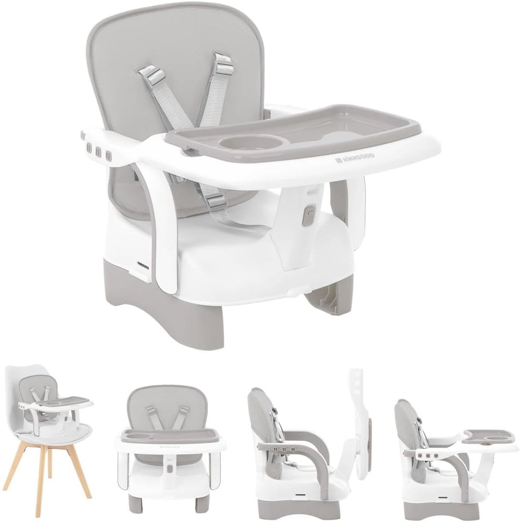 Kikkaboo Chewy Baby Booster Feeding Chair Grey Age- 6 Months to 36 Months