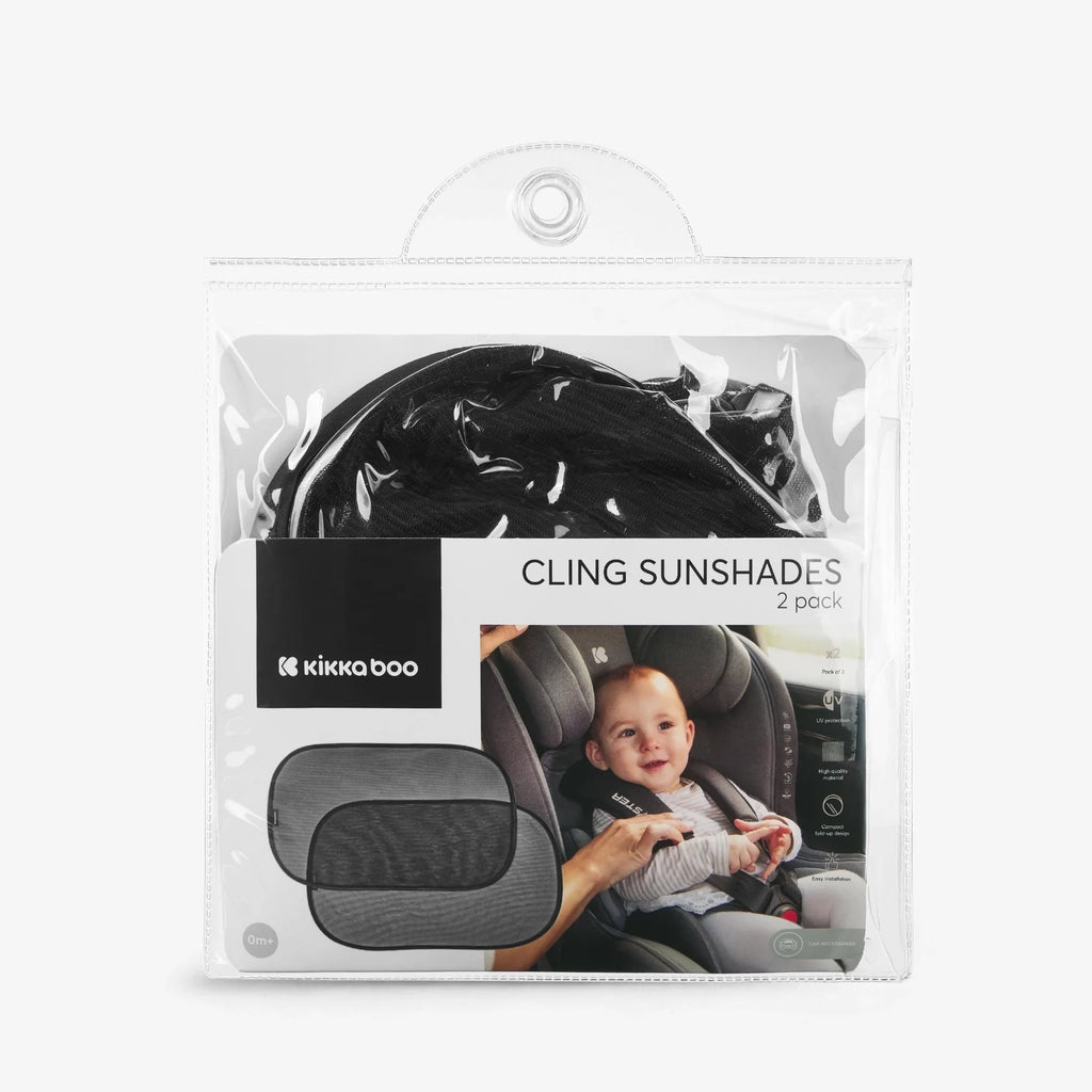 Kikkaboo Cling Car Sunshades Pack of 2 Black Age- Newborn & Above