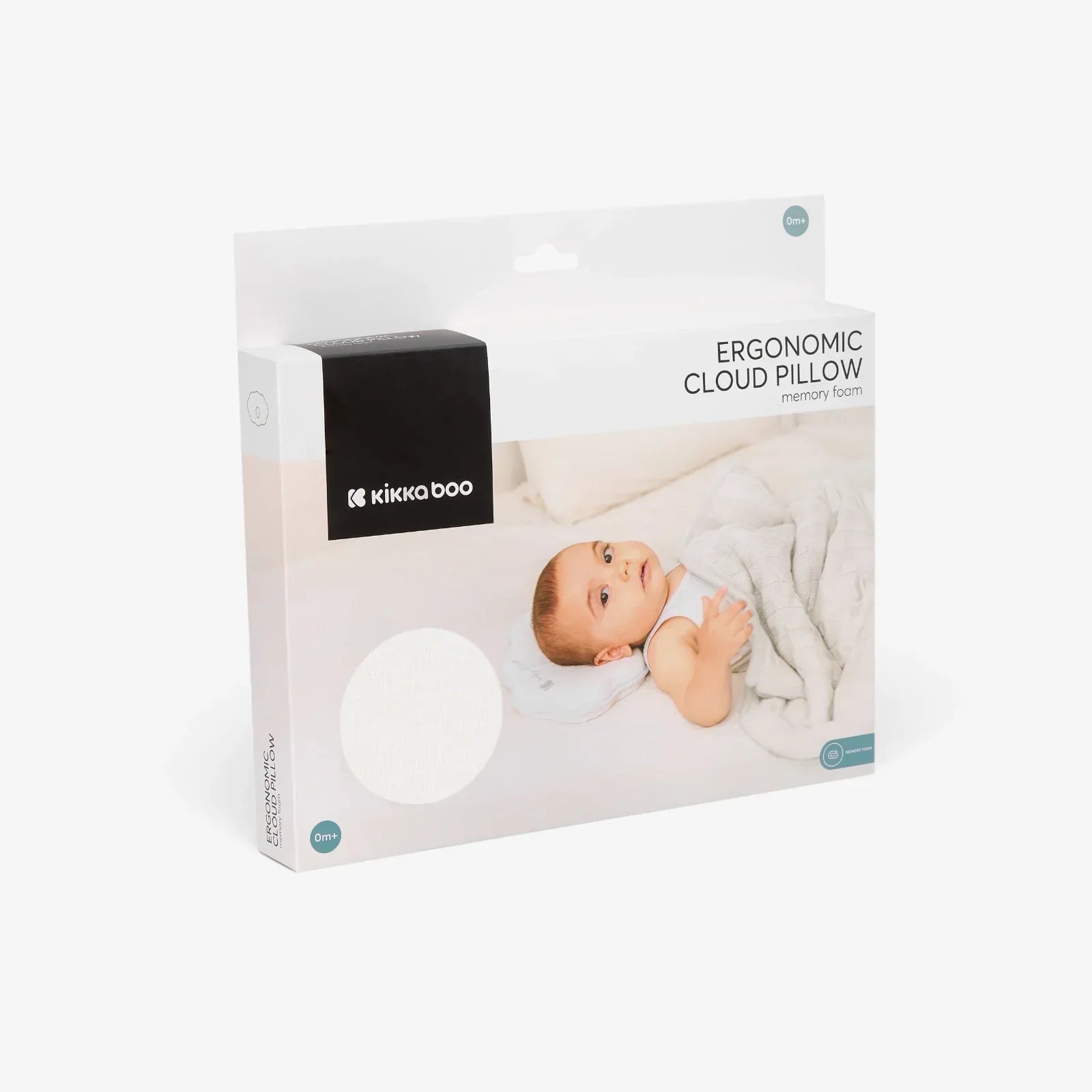 Kikkaboo Cloud Airknit Memory Foam Ergonomic Pillow White Age- Newborn & Above