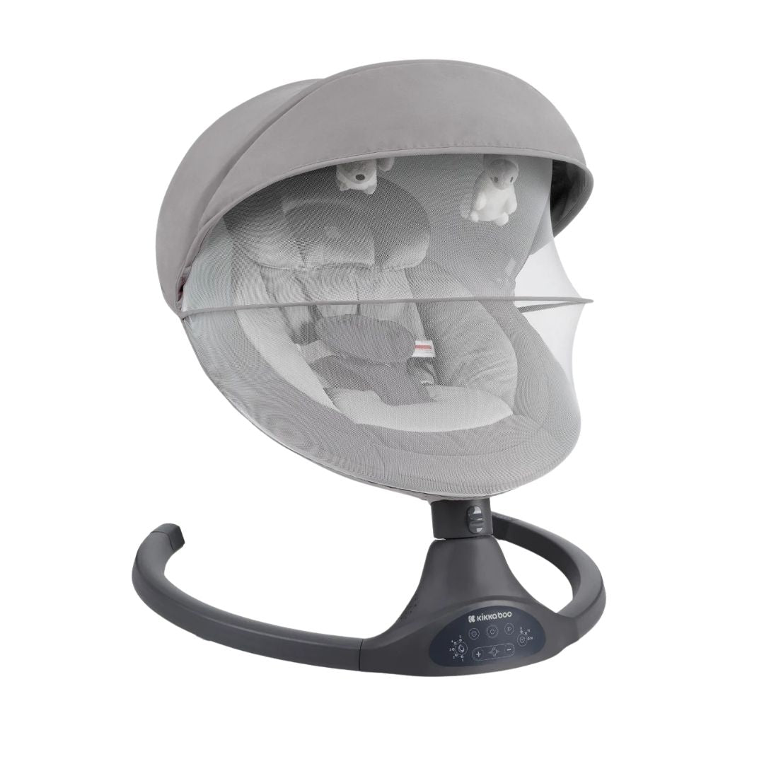 Kikkaboo Codie 2-in-1 Electrical Side-To-Side Baby Swing Light Grey Age-Newborn upto 6 Months (Holds upto 9 Kg)