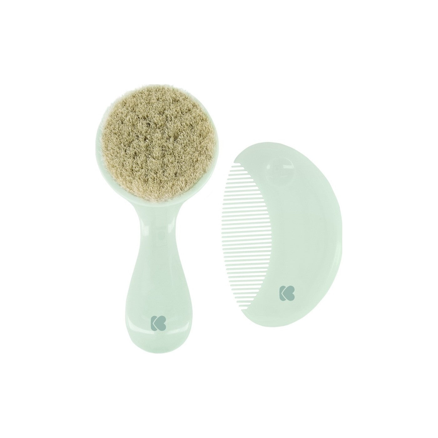 Kikkaboo Comb And Brush With Natural Bristles Savanna Mint Age- Newborn & Above