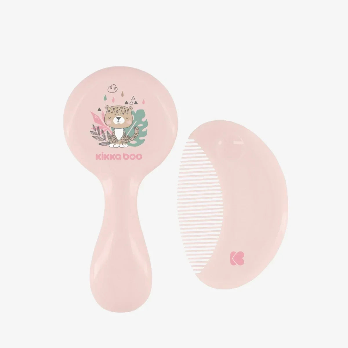 Kikkaboo Comb And Brush With Natural Bristles Savanna Pink Age- Newborn & Above