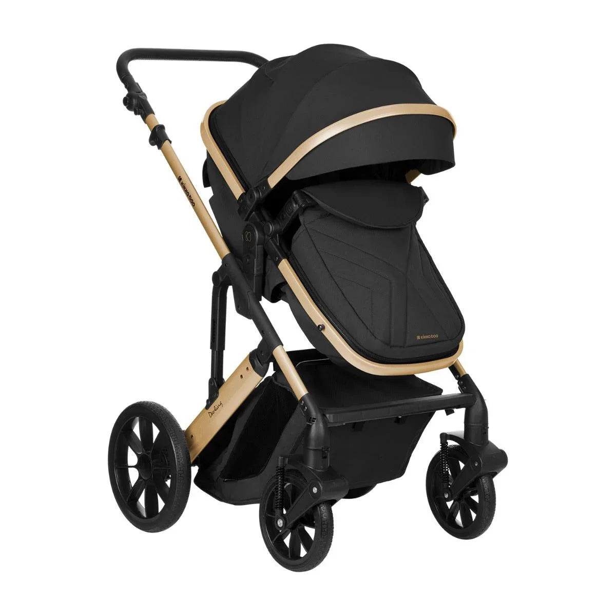 Kikkaboo Darling 3-In-1 Travel System Stroller with Transferable Seat 2024 Black Age-Newborn & Above (Holds upto 22 Kg)