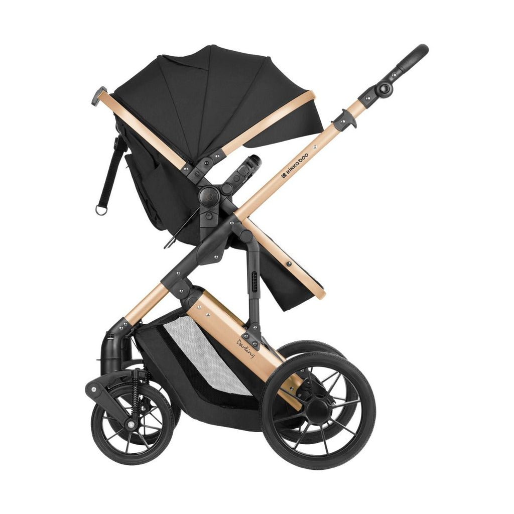 Kikkaboo Darling 3-In-1 Travel System Stroller with Transferable Seat 2024 Black Age-Newborn & Above (Holds upto 22 Kg)
