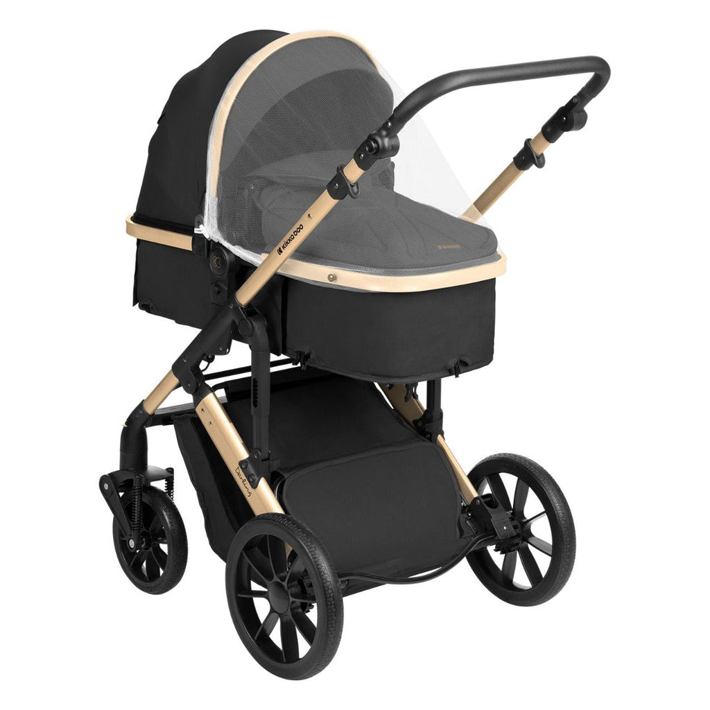 Kikkaboo Darling 3-In-1 Travel System Stroller with Transferable Seat 2024 Black Age-Newborn & Above (Holds upto 22 Kg)