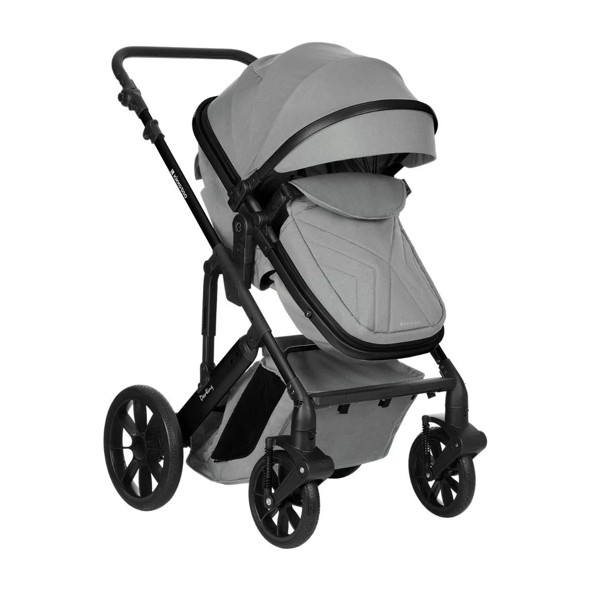 Kikkaboo Darling 3-In-1 Travel System Stroller with Transferable Seat 2024 Light Grey Age-Newborn & Above (Holds upto 22 Kg)