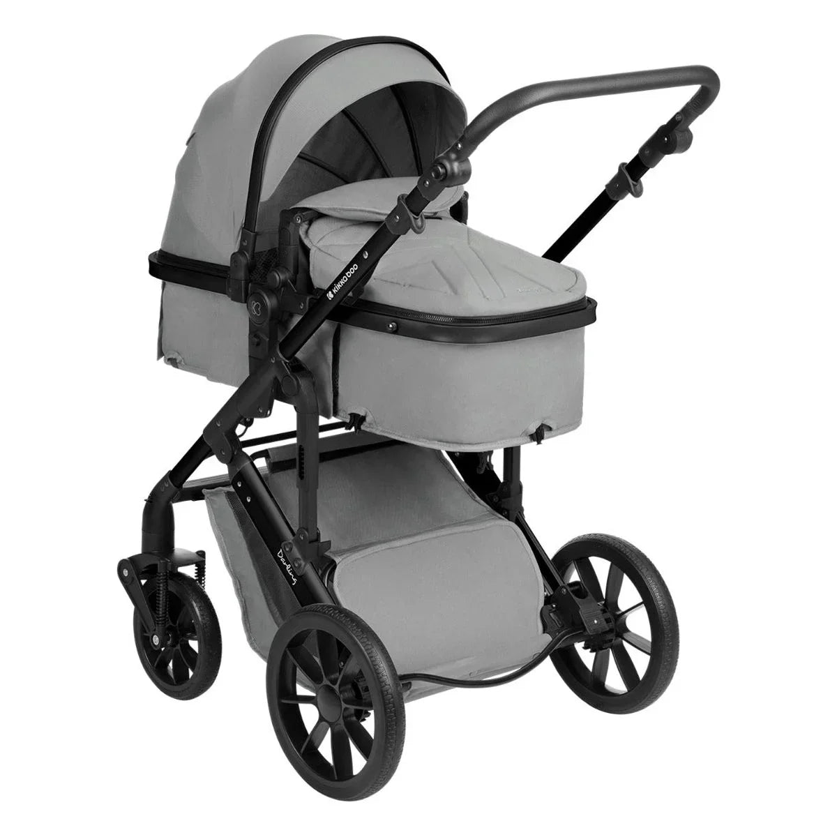 Kikkaboo Darling 3-In-1 Travel System Stroller with Transferable Seat 2024 Light Grey Age-Newborn & Above (Holds upto 22 Kg)