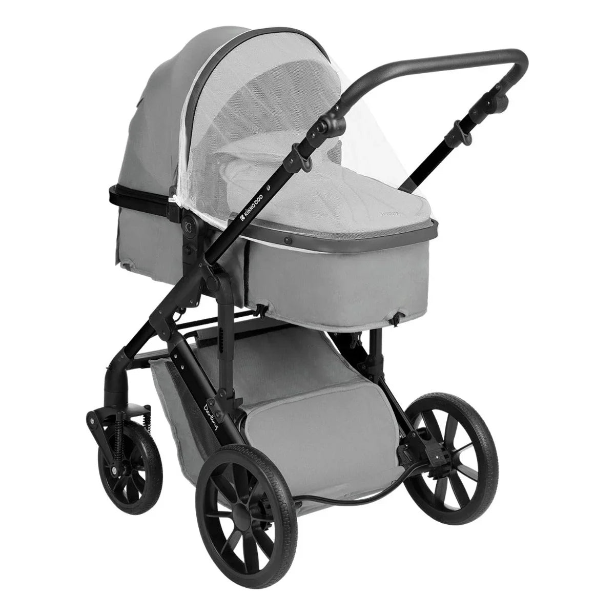 Kikkaboo Darling 3-In-1 Travel System Stroller with Transferable Seat 2024 Light Grey Age-Newborn & Above (Holds upto 22 Kg)