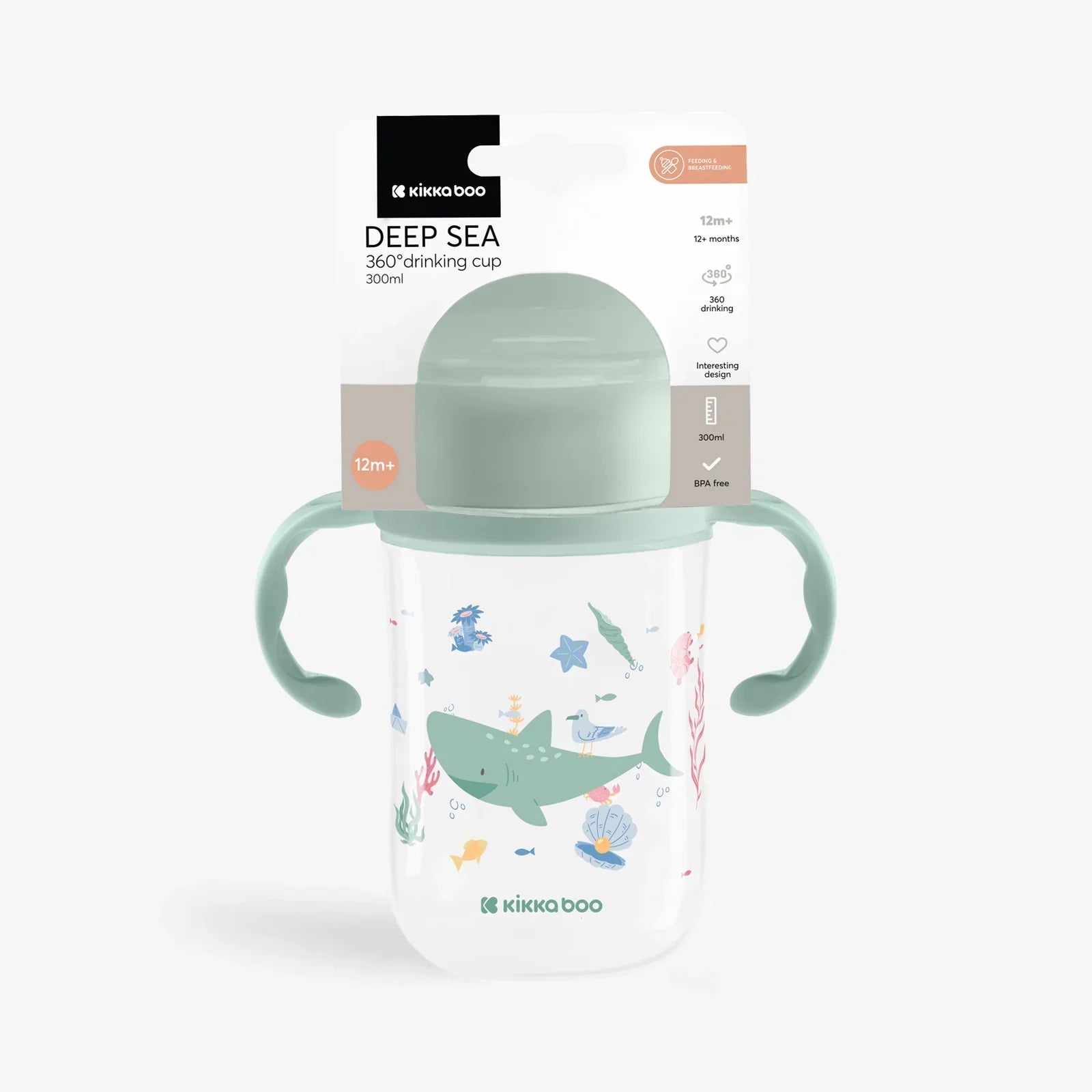 Kikkaboo Deep Sea 360° Drinking Sipper Cup 300ml Mint Age- 12 Months & Above