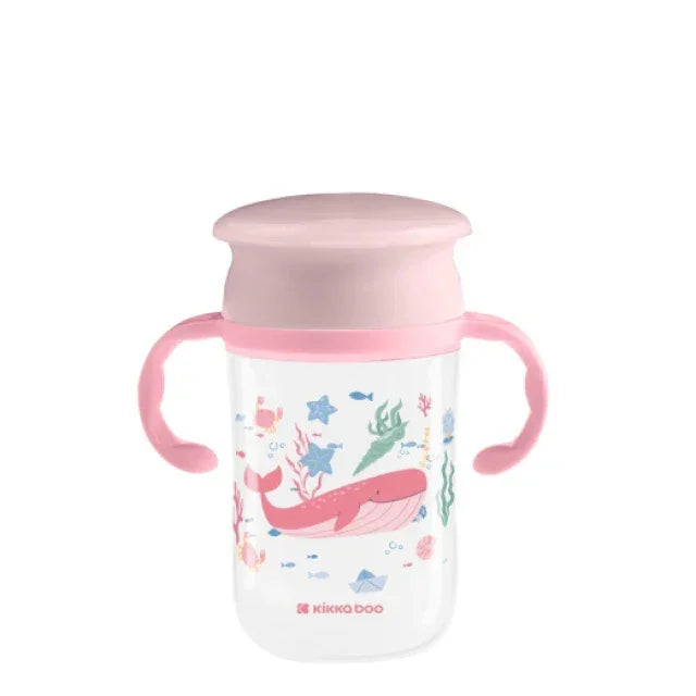 Kikkaboo Deep Sea 360° Drinking Sipper Cup 300ml Pink Age- 12 Months & Above