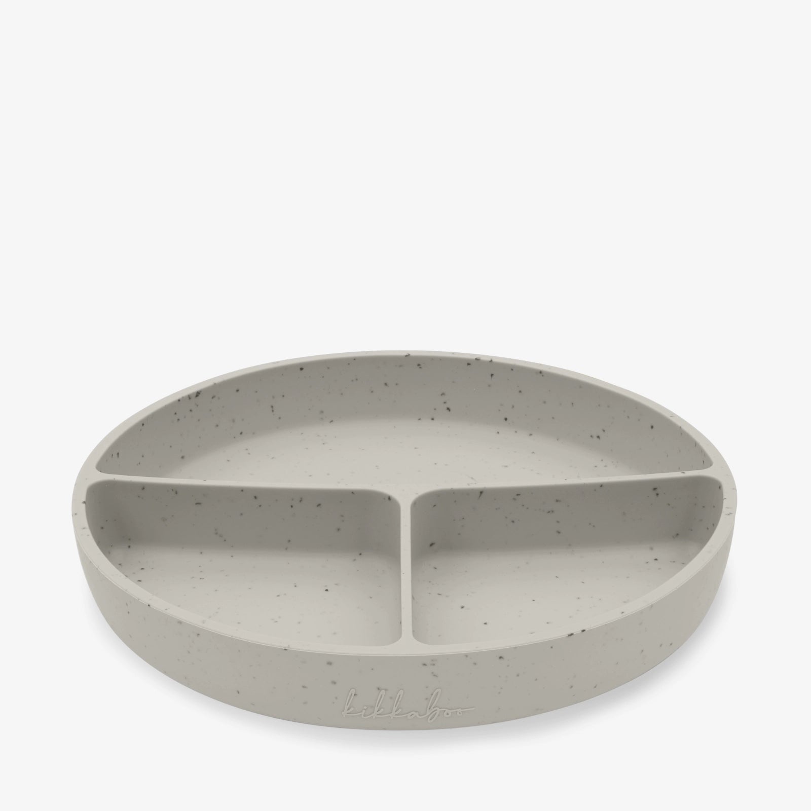 Kikkaboo Divided Baby Silicone Plate with Suction Base Platinum Sand Age- 6 Months & Above