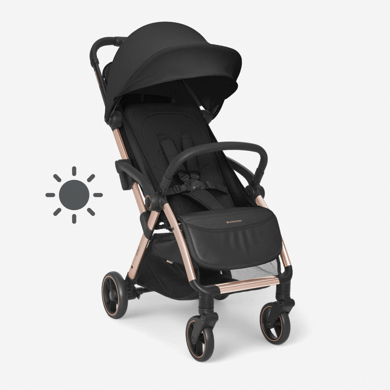Kikkaboo Eden Autofolding Pushchair Black Age-Newborn & Above (Holds upto 22 Kg)