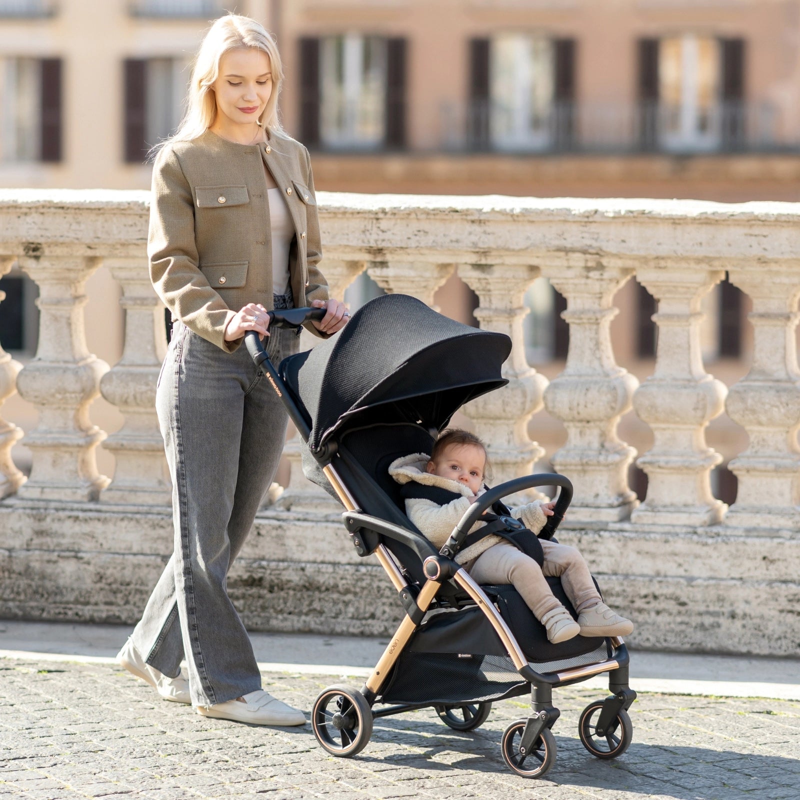 Kikkaboo Eden Autofolding Pushchair Black Age-Newborn & Above (Holds upto 22 Kg)