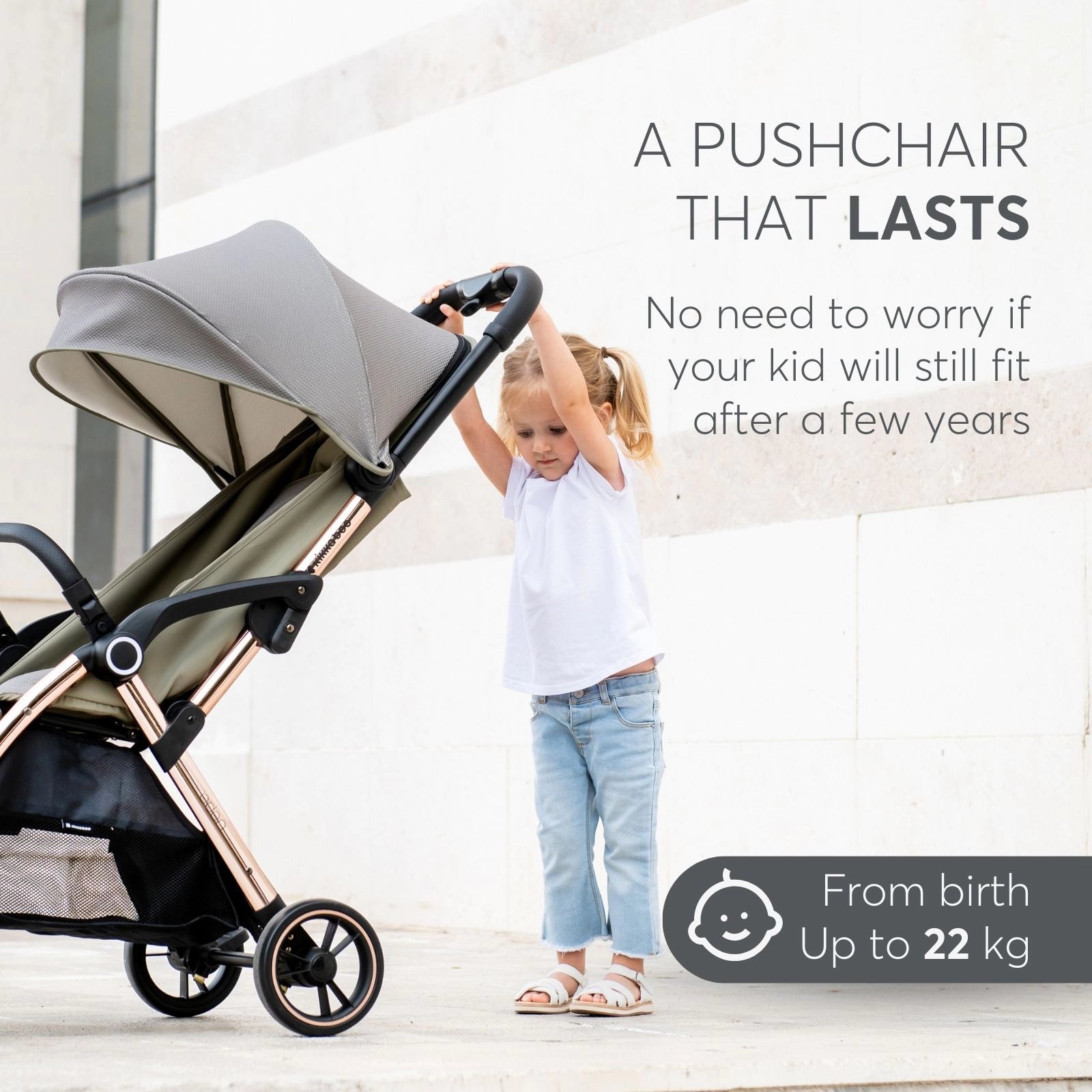 Kikkaboo Eden Autofolding Pushchair Black Age-Newborn & Above (Holds upto 22 Kg)