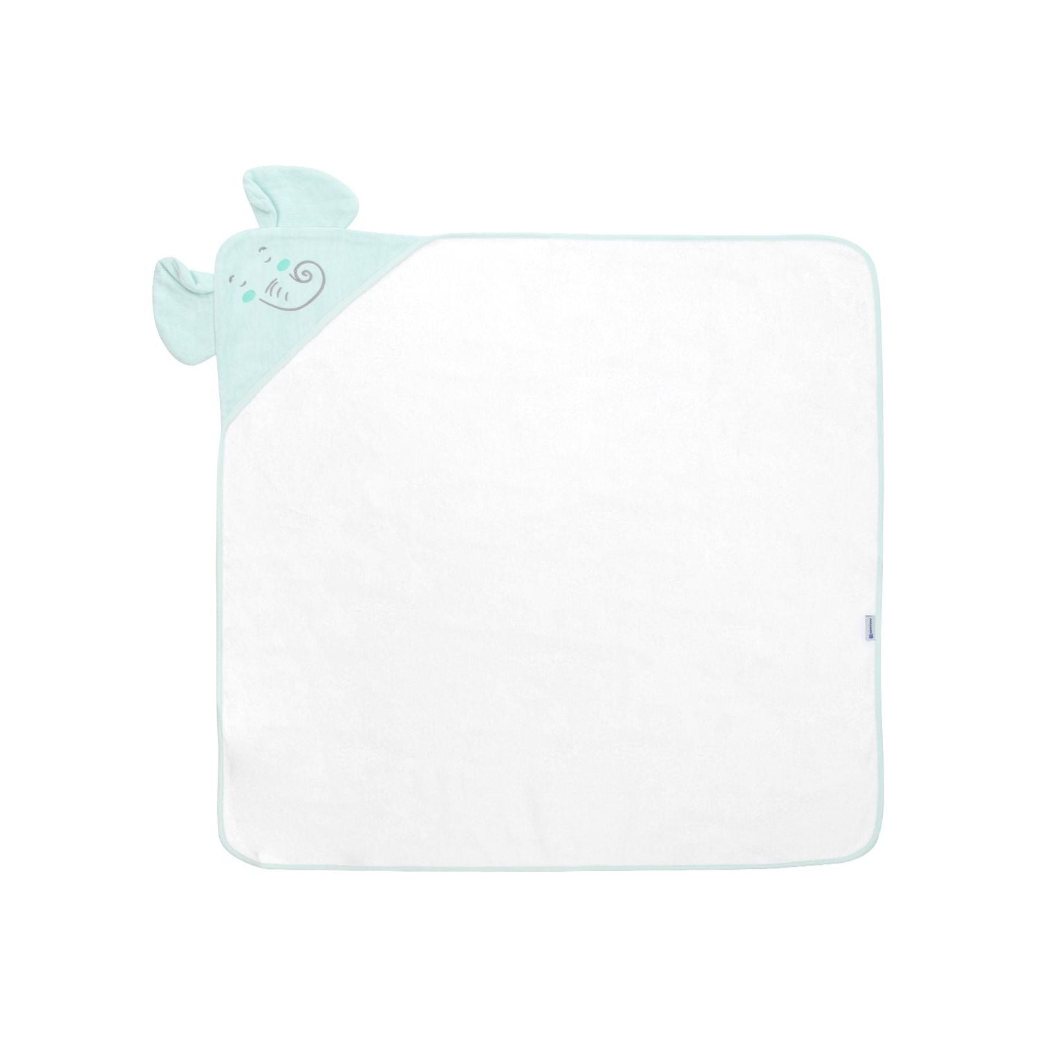 Kikkaboo Elephant Time Terry Hooded Towel 90 x 90 Cm Blue/White Age-Age- Newborn & Above