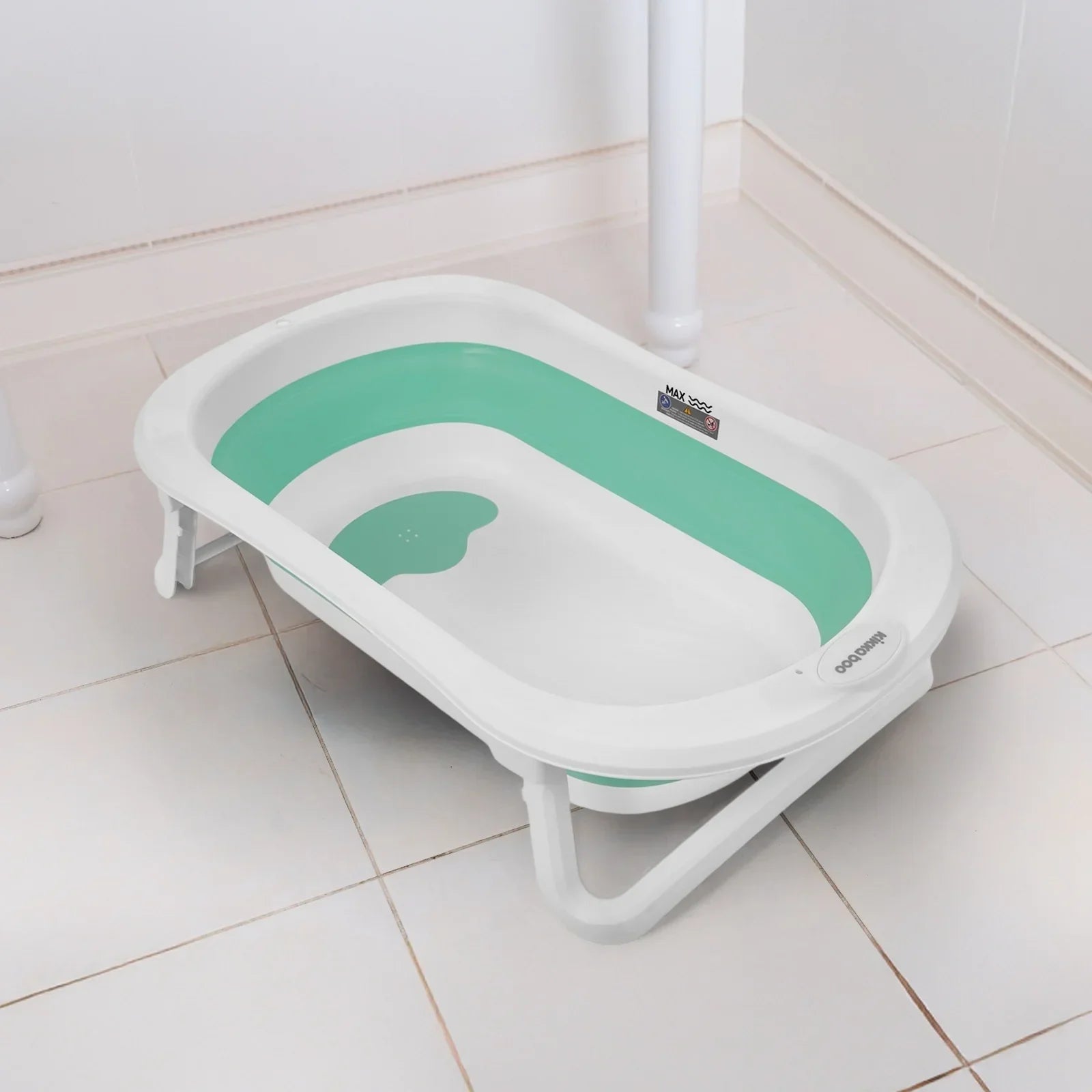 Kikkaboo Fiji Baby Foldable Bathtub 80cm Mint Green Age- Newborn to 36 Months