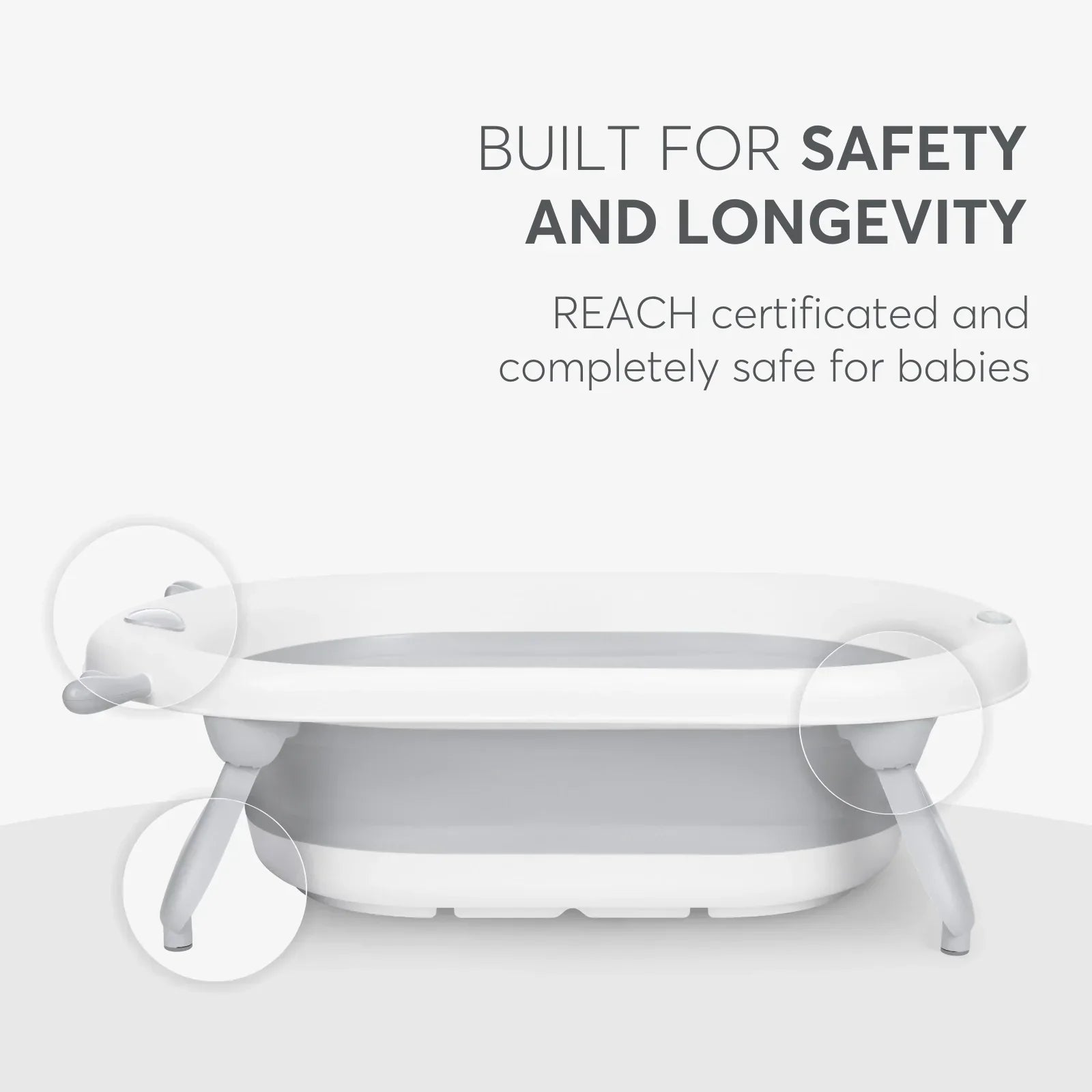 Kikkaboo Foldy Foldable Bathtub Grey Age- 12 Months & Above