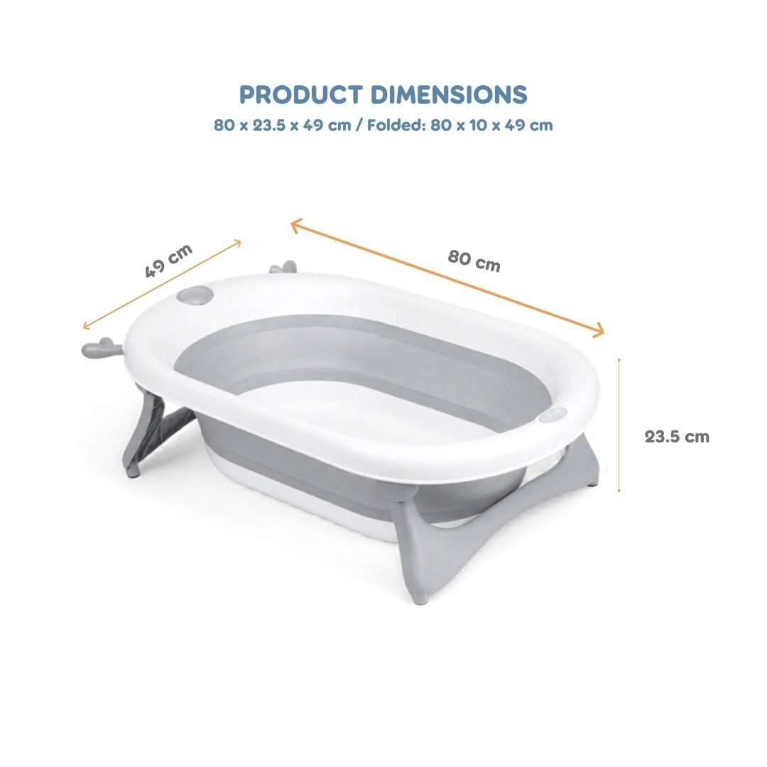 Kikkaboo Foldy Foldable Bathtub Grey Age- 12 Months & Above