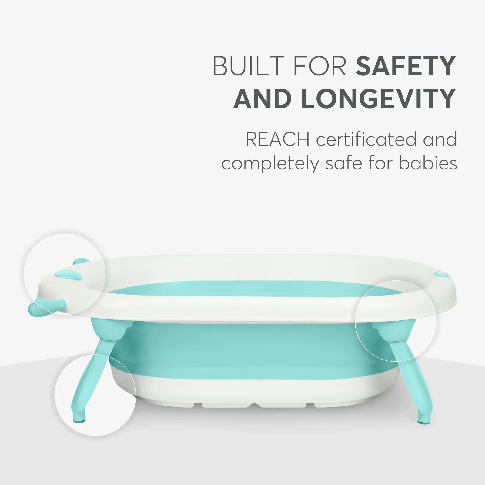 Kikkaboo Foldy Foldable Bathtub Mint Age- 12 Months & Above