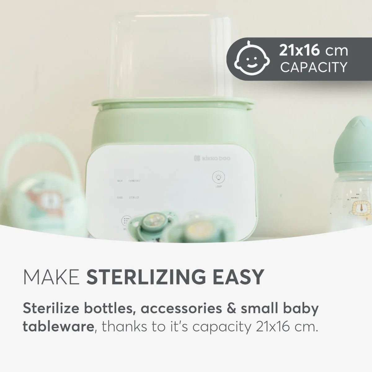 Kikkaboo Handy 4-In-1 Double Bottle Warmer Mint Age- Newborn & Above